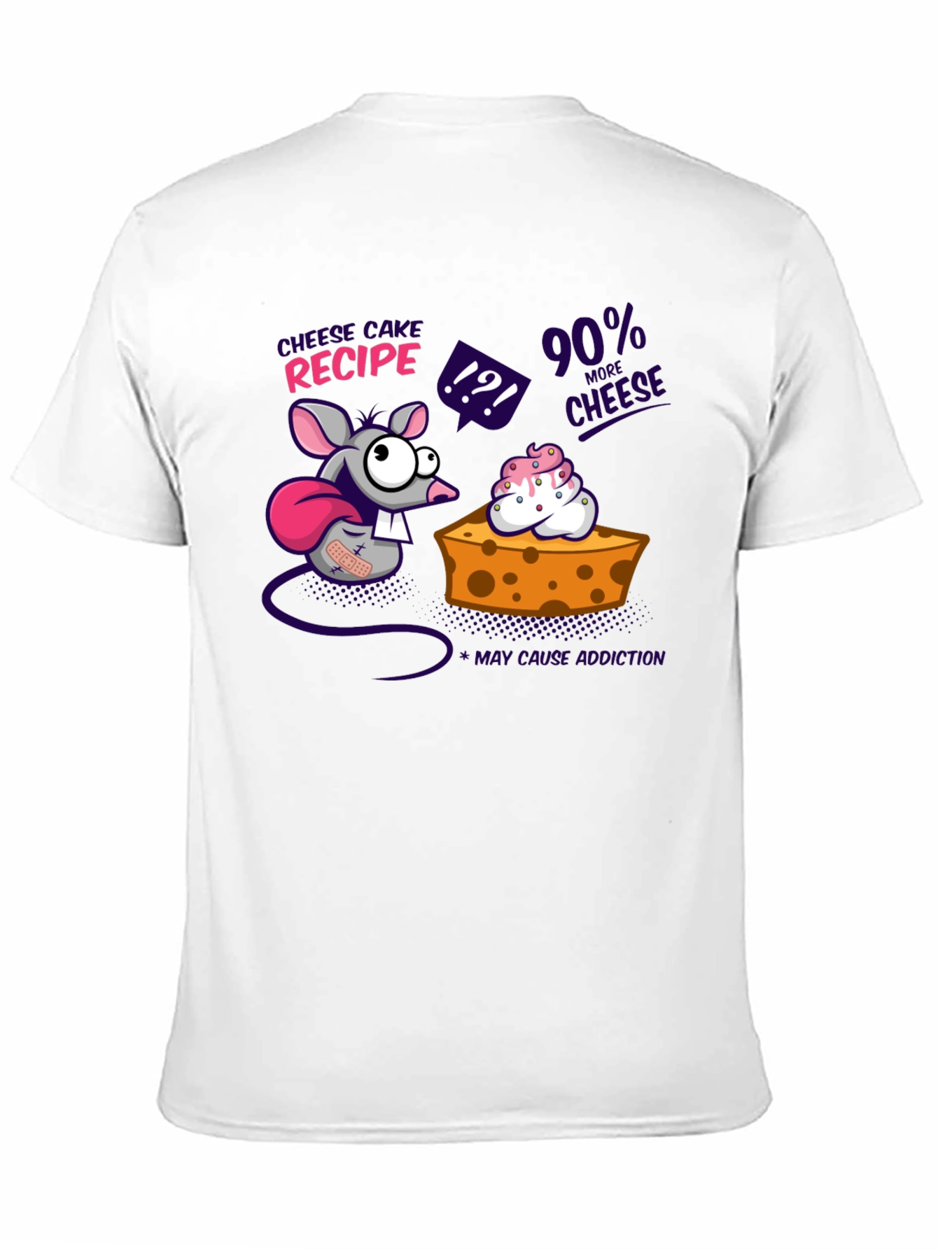 Camiseta Negra Divertida con Diseño de Ratón y Queso
