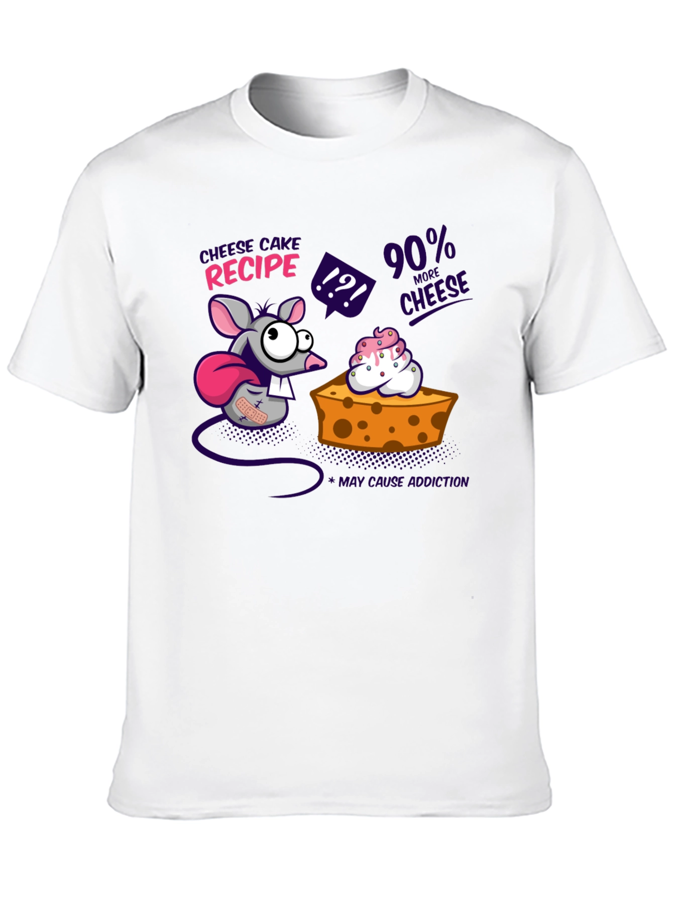 Camiseta Negra Divertida con Diseño de Ratón y Queso