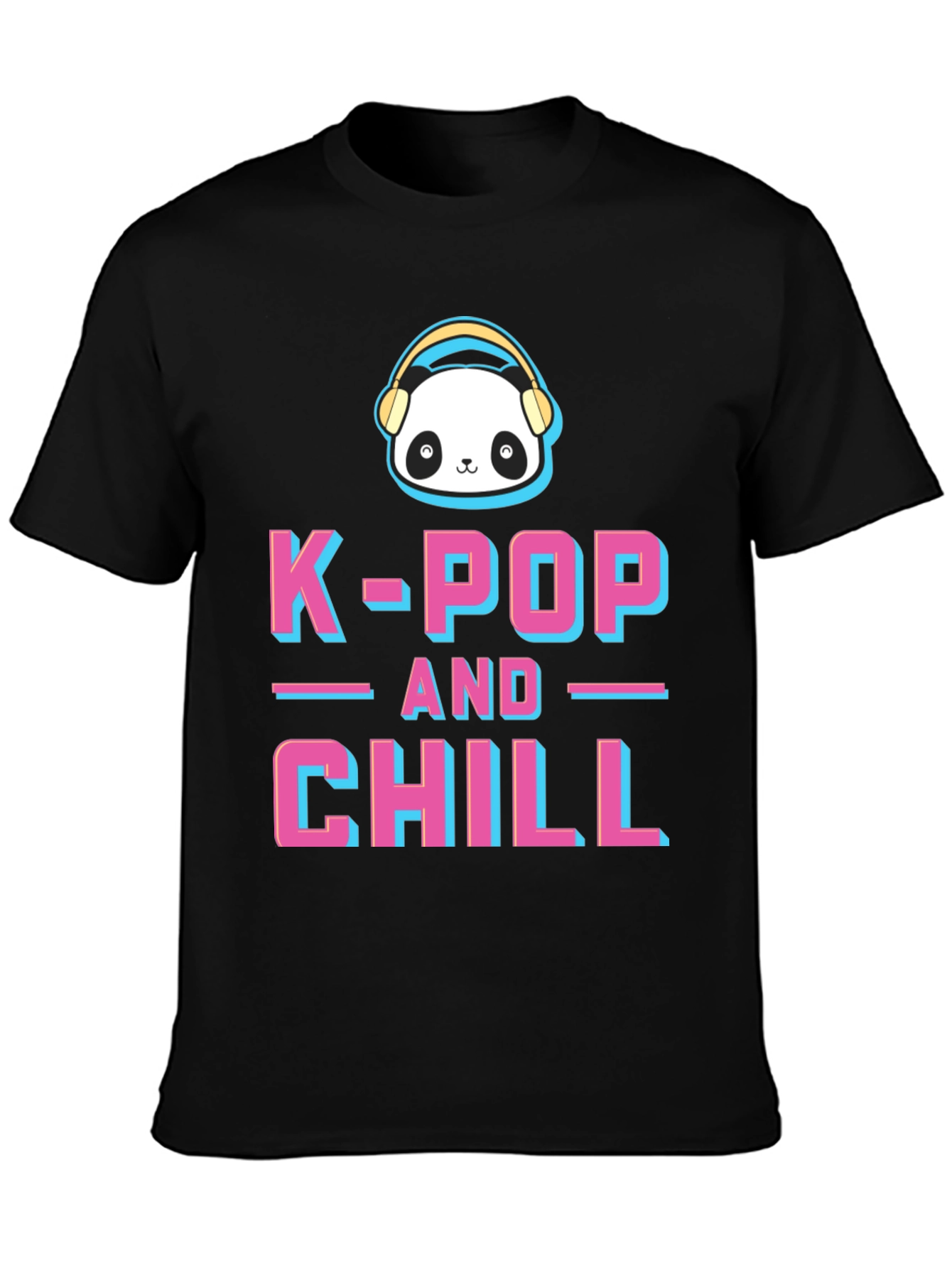 Camiseta K-Pop and Chill con Panda y Audífonos