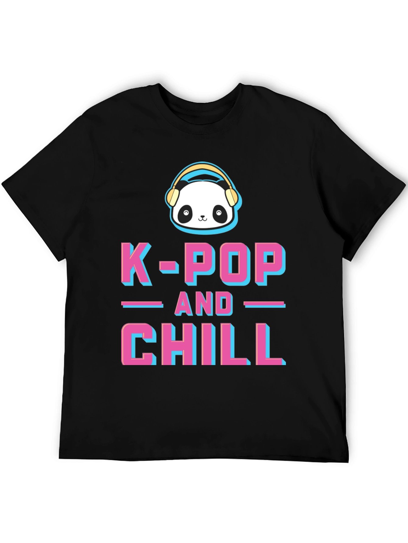 Camiseta K-Pop and Chill con Panda y Audífonos