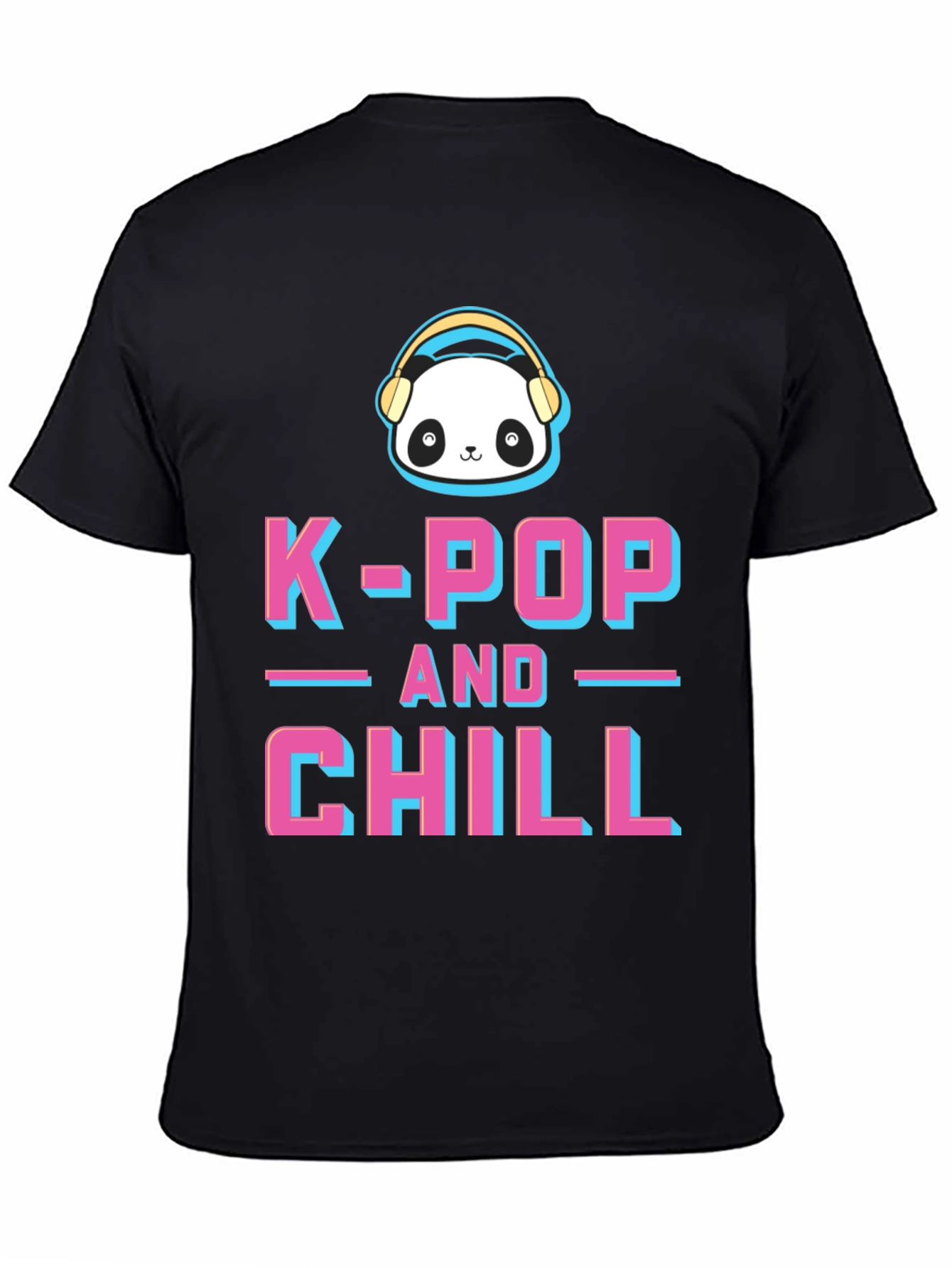 Camiseta K-Pop and Chill con Panda y Audífonos