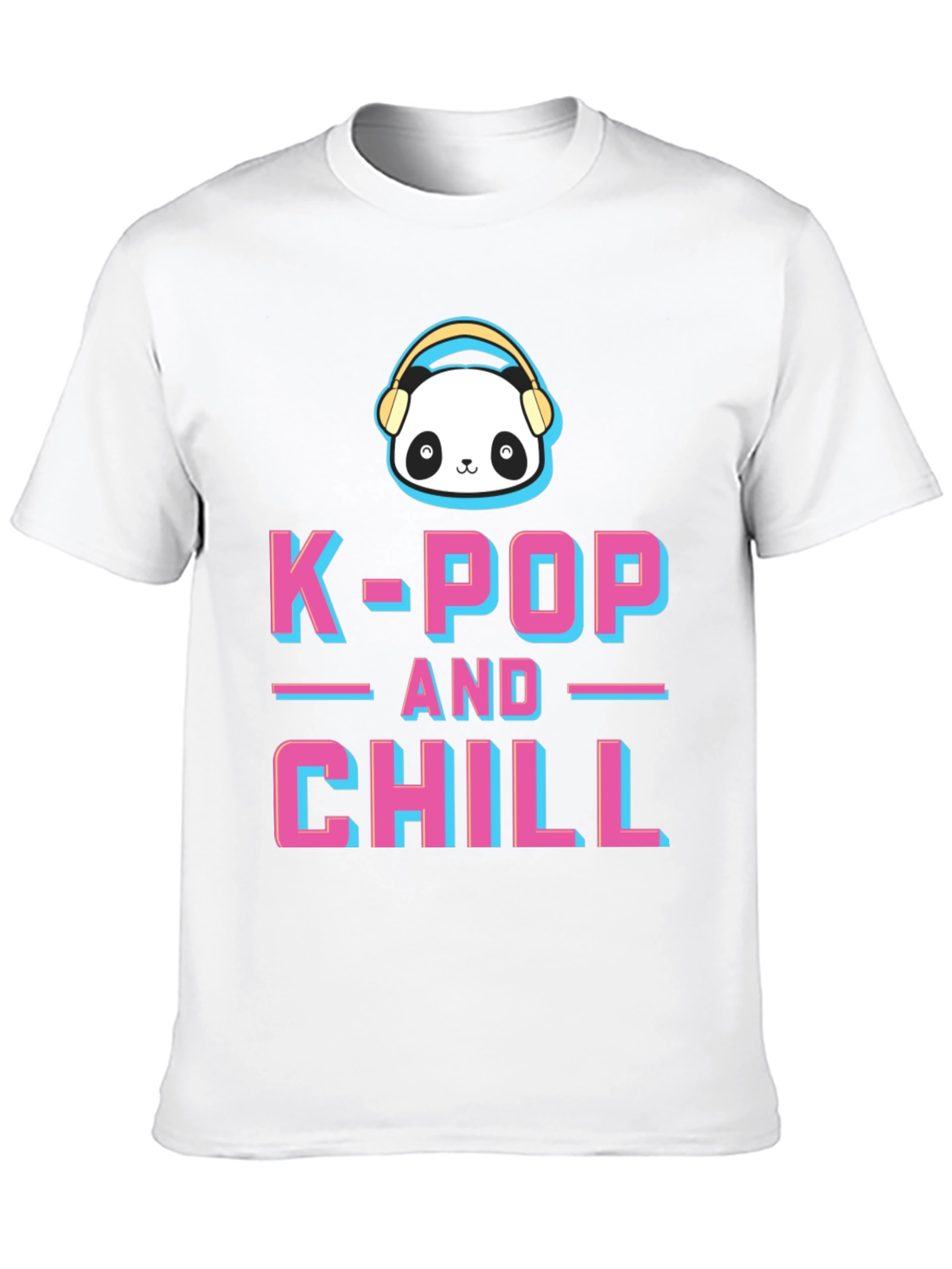 Camiseta K-Pop and Chill con Panda y Audífonos