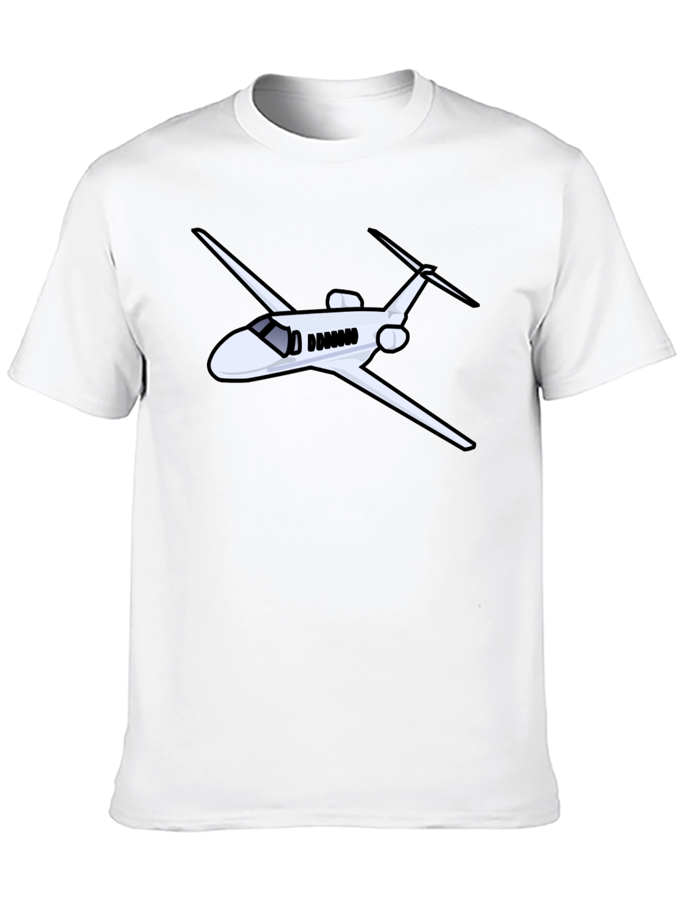 Camiseta Negra con Diseño de Avión Jet Personal