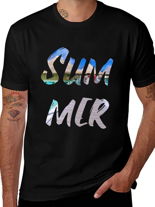 Camiseta Negra Hombre - Diseño Verano