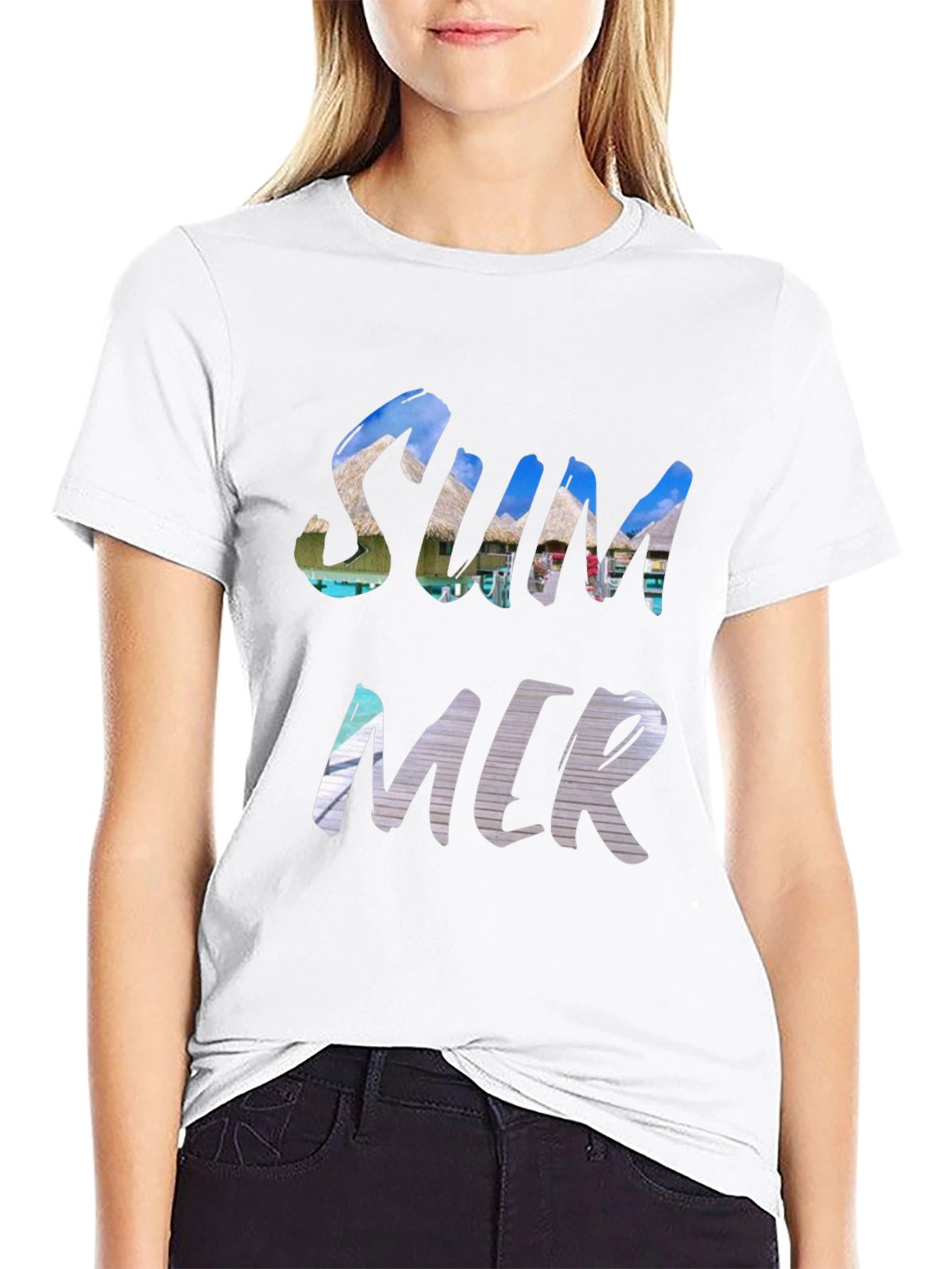 Camiseta Negra Hombre - Diseño Verano