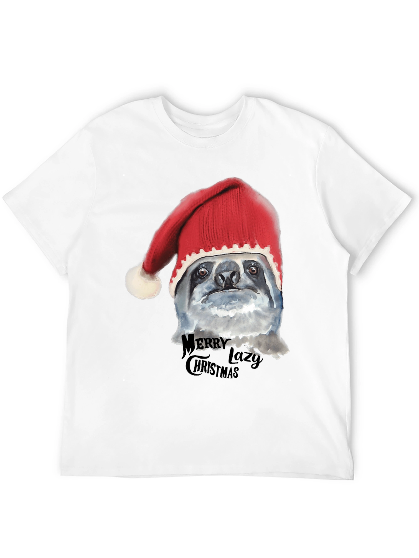 Camiseta Negra Navideña Perezosa