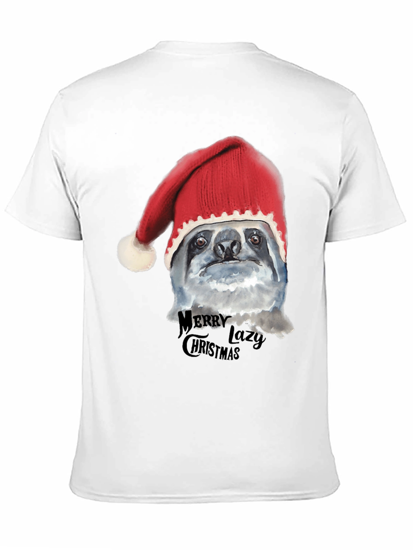 Camiseta Negra Navideña Perezosa