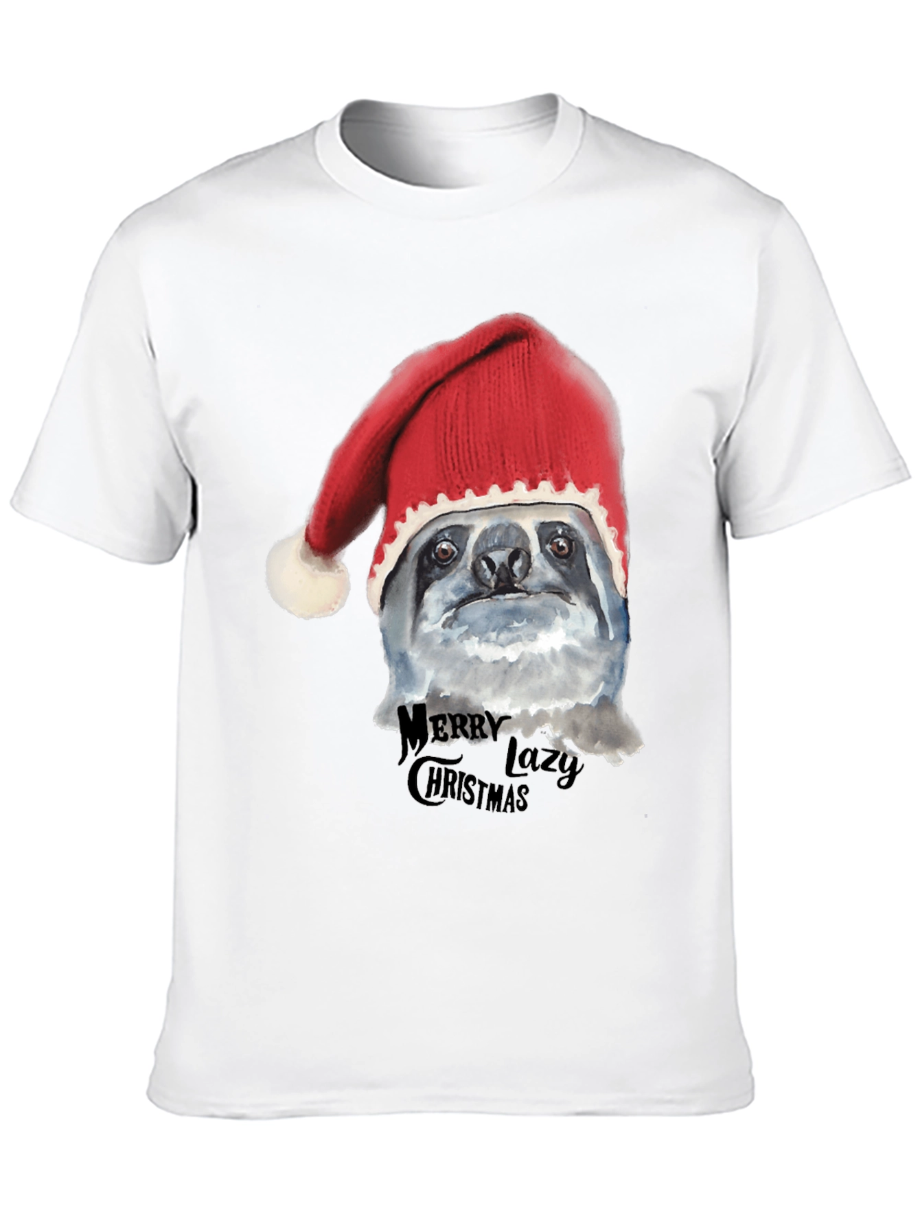 Camiseta Negra Navideña Perezosa