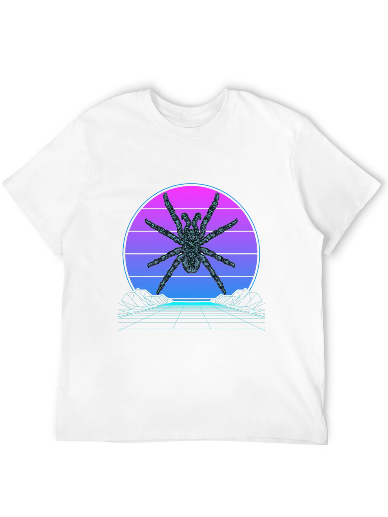 Camiseta Negra con Diseño Arácnido Retro