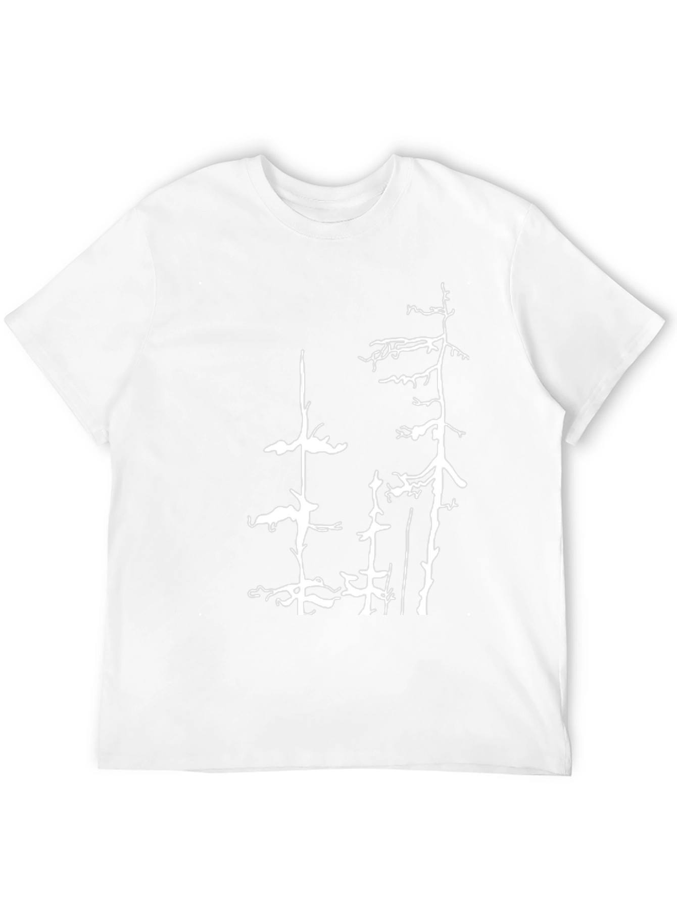 Camiseta Negra con Diseño de Árboles Abstractos