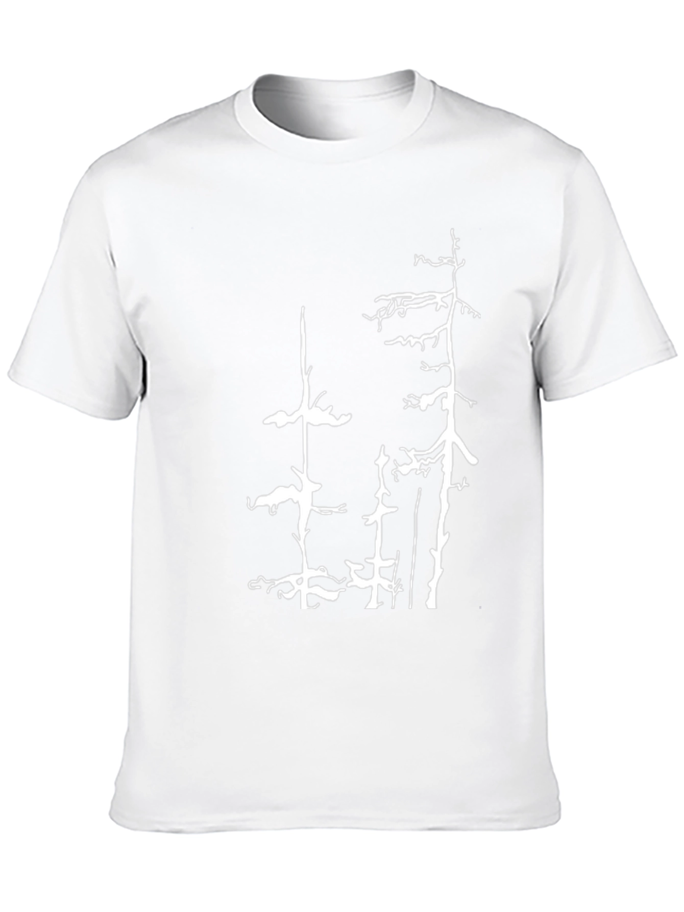 Camiseta Negra con Diseño de Árboles Abstractos