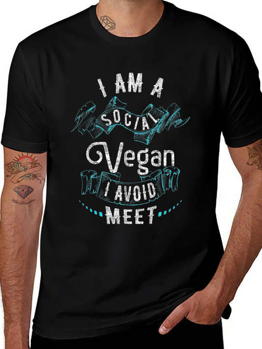 Camiseta Negra Vegan Social: Evita el Contacto Social