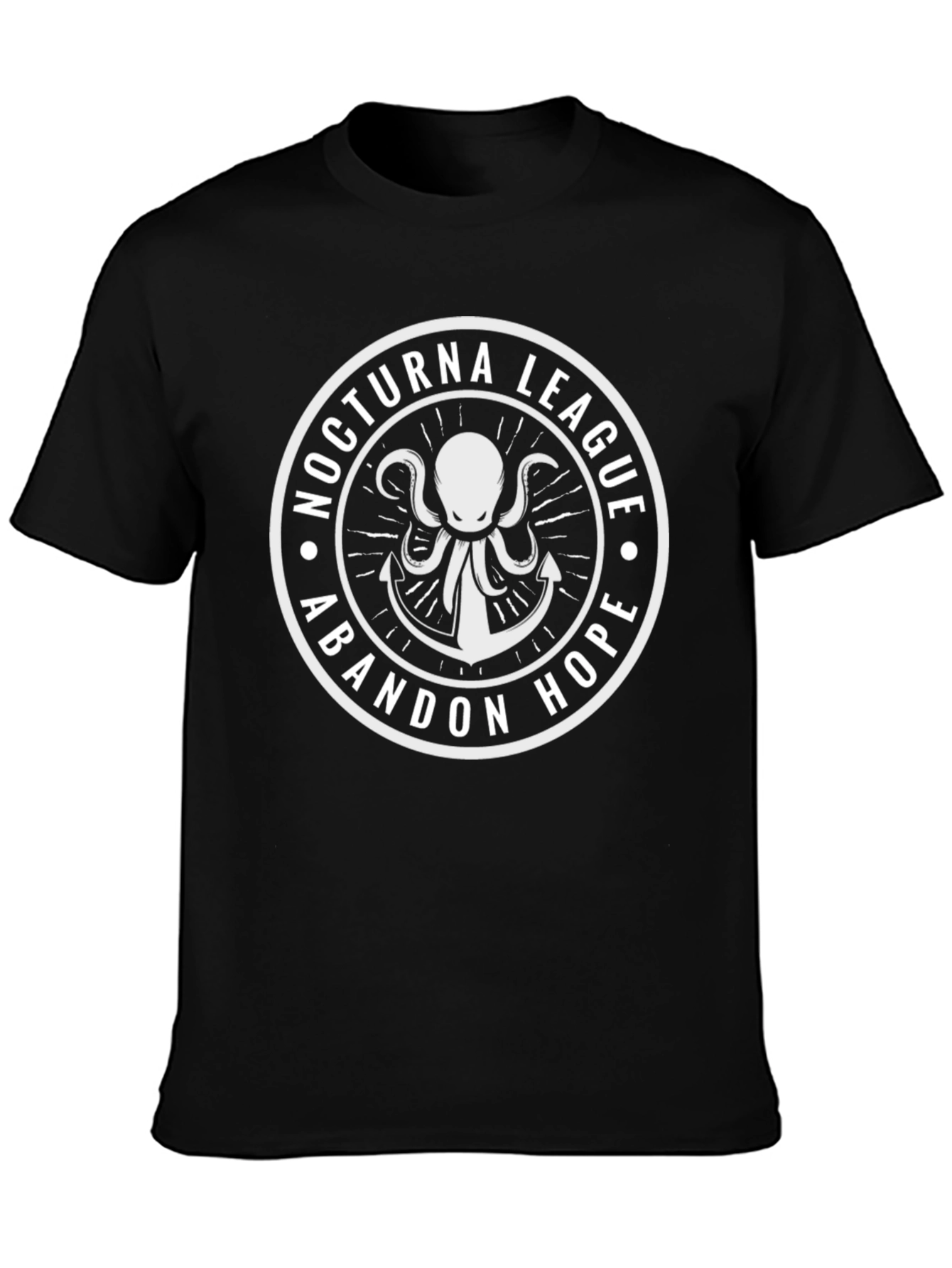 Camiseta Negra Nocturna League Abandon Hope