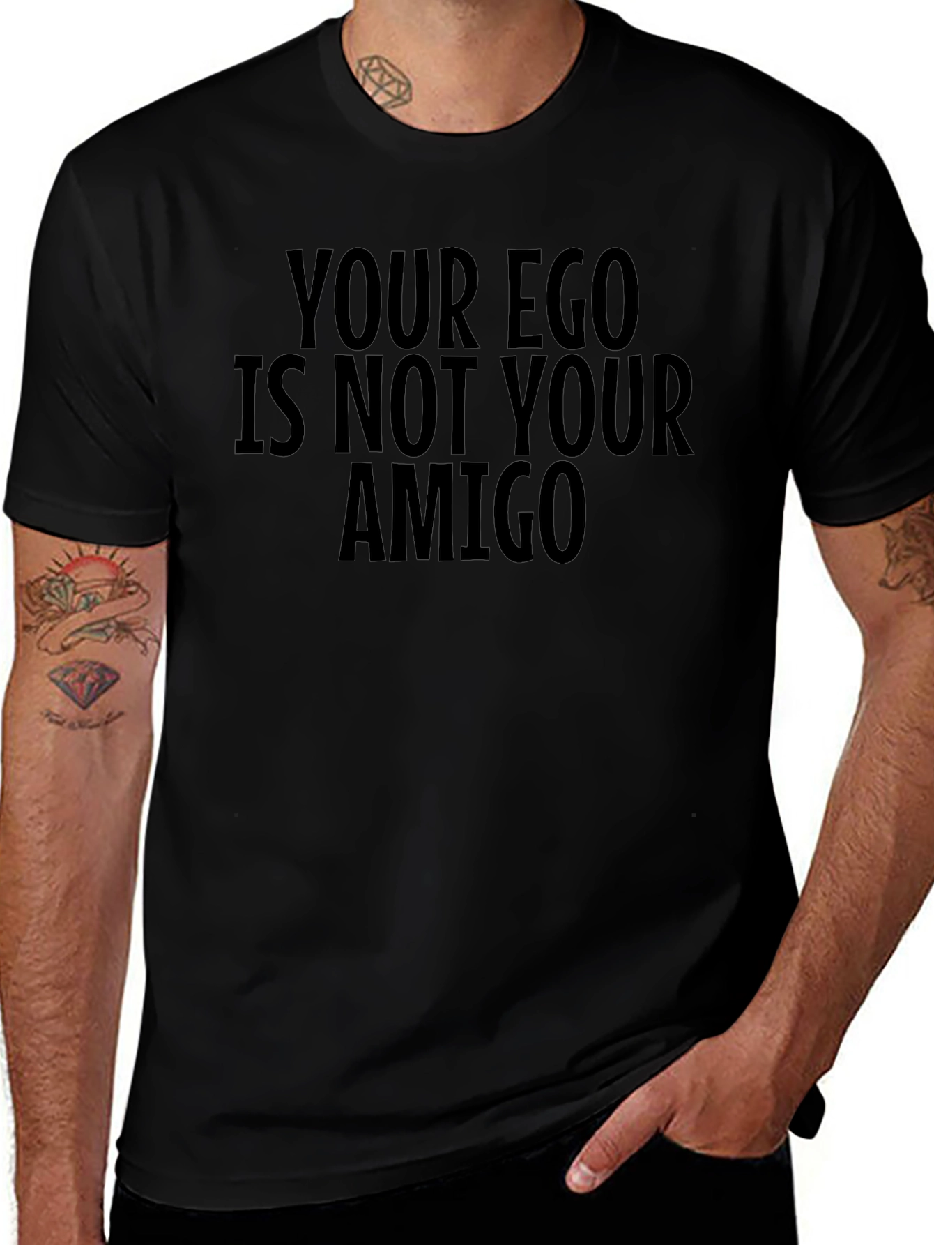 Camiseta Negra: Tu Ego No Es Tu Amigo