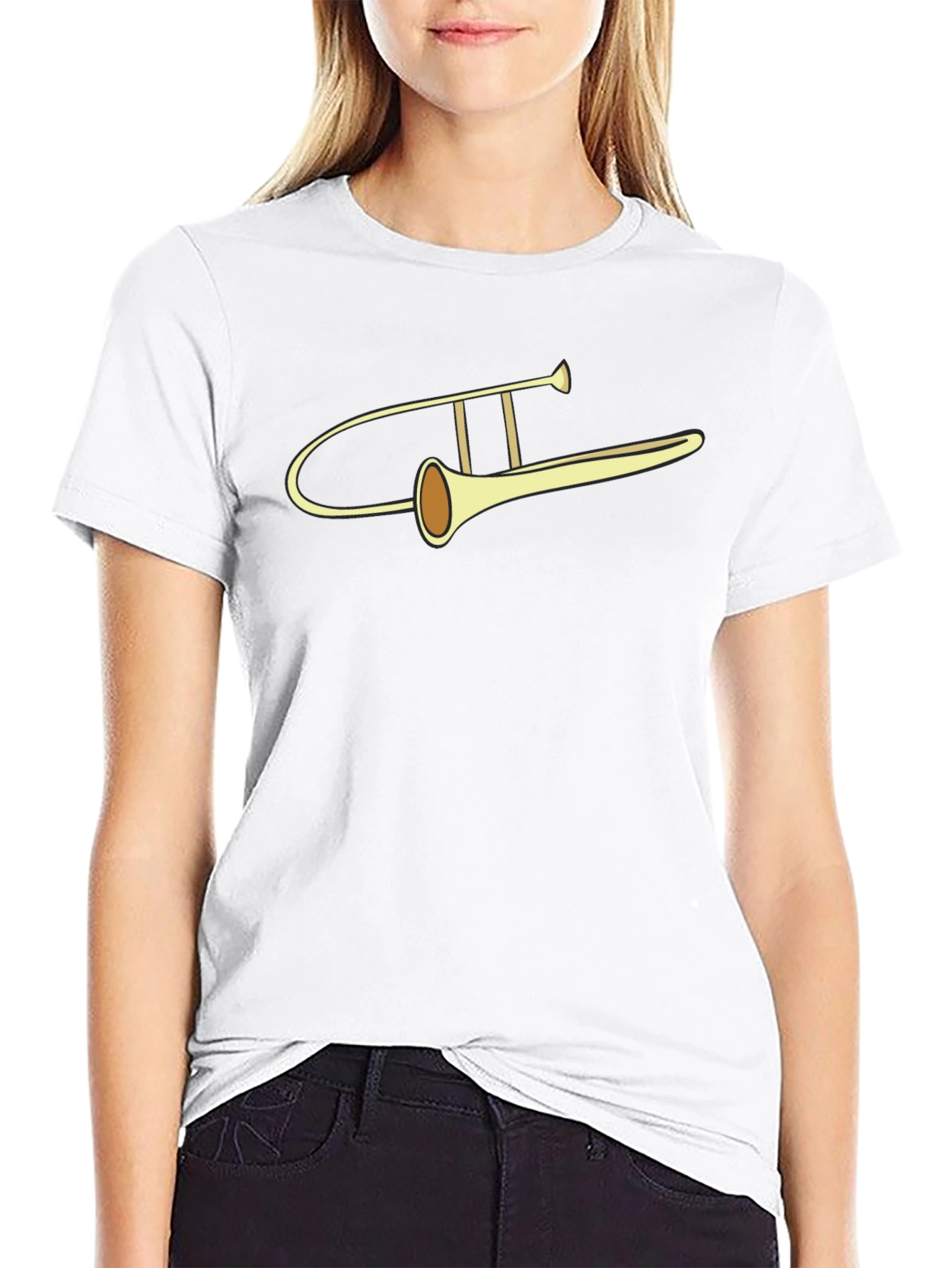 Camiseta Negra con Diseño de Trombón