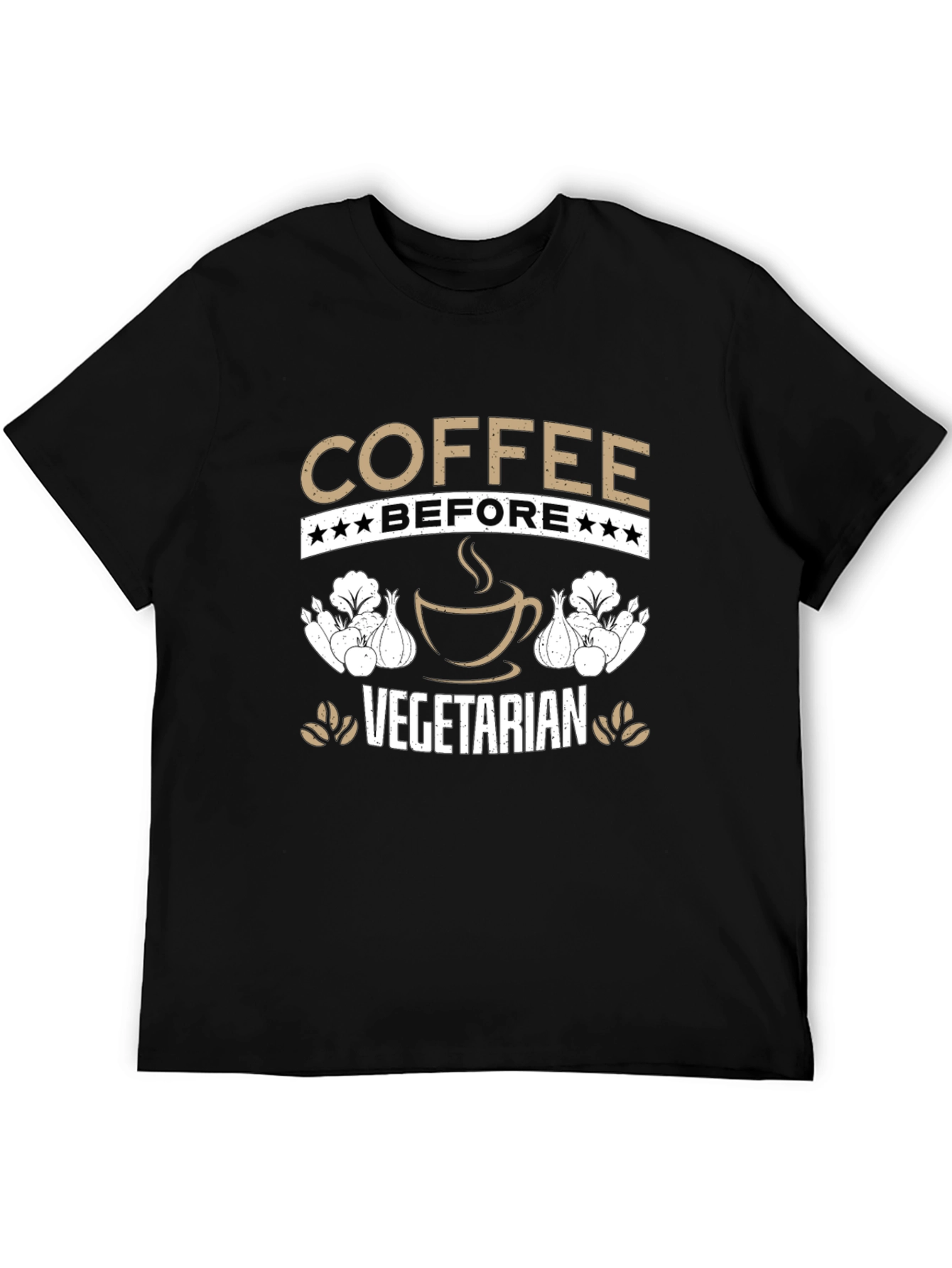 Camiseta Café Antes de Vegetariano Divertida