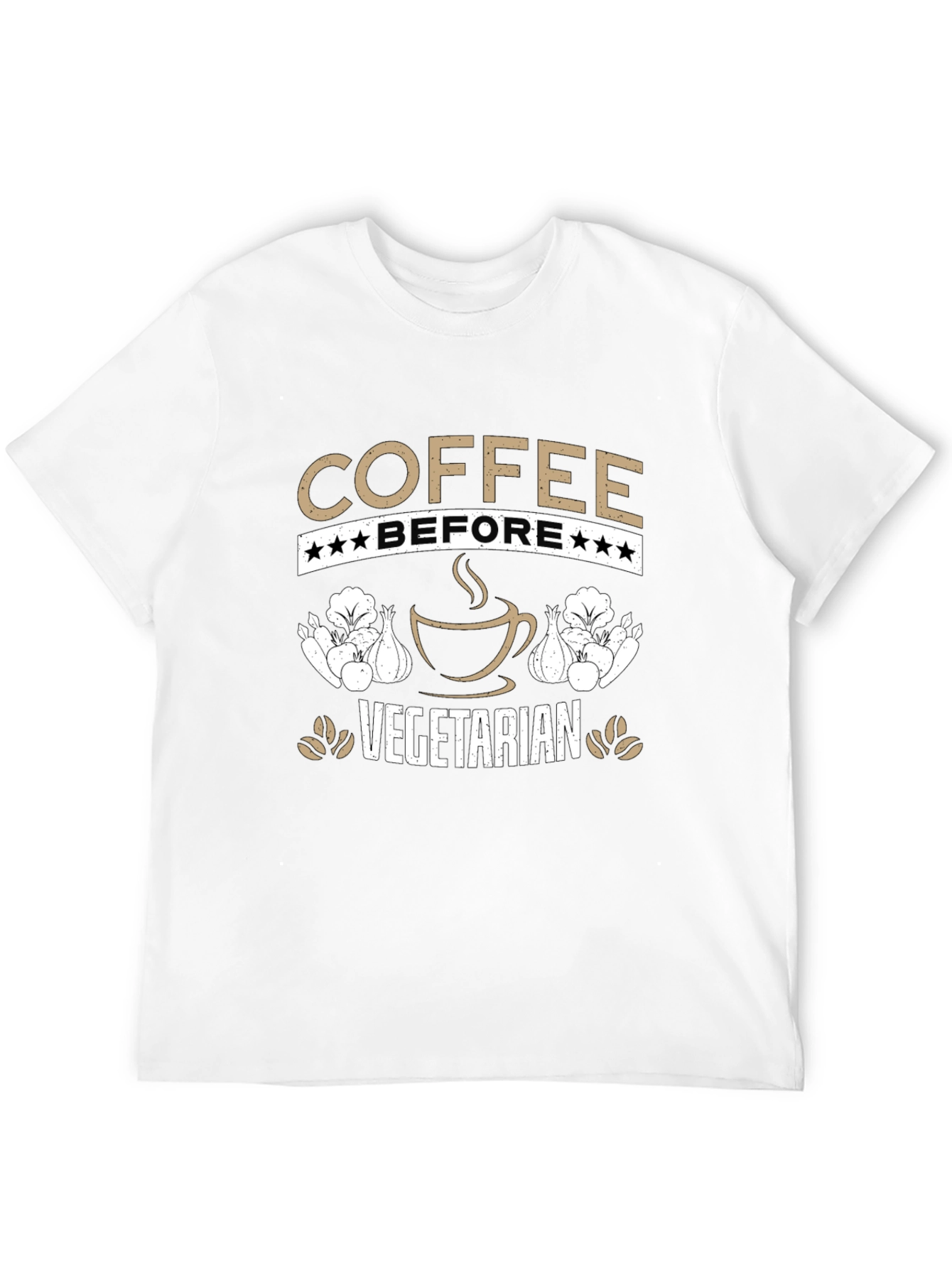 Camiseta Café Antes de Vegetariano Divertida