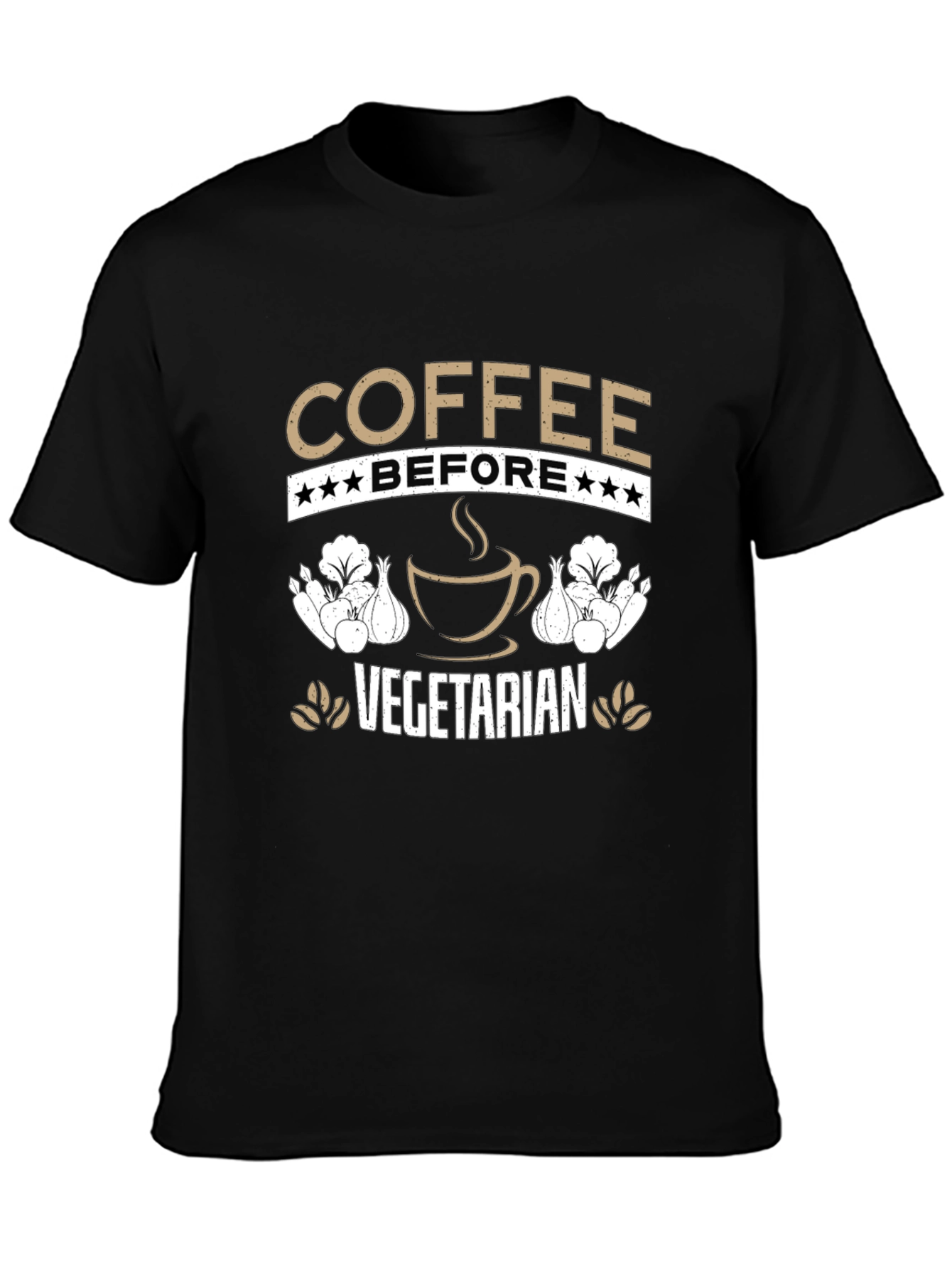 Camiseta Café Antes de Vegetariano Divertida