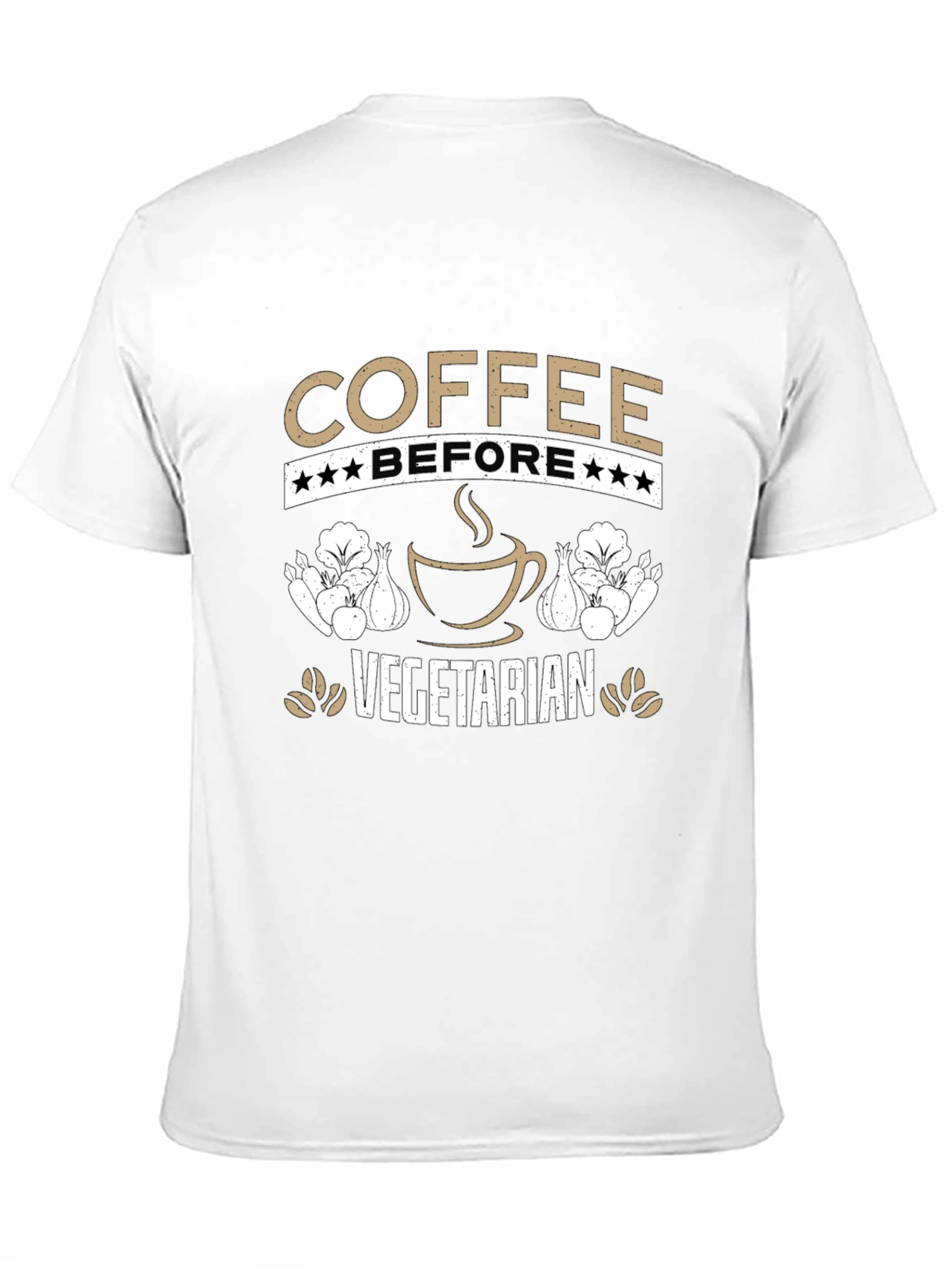 Camiseta Café Antes de Vegetariano Divertida