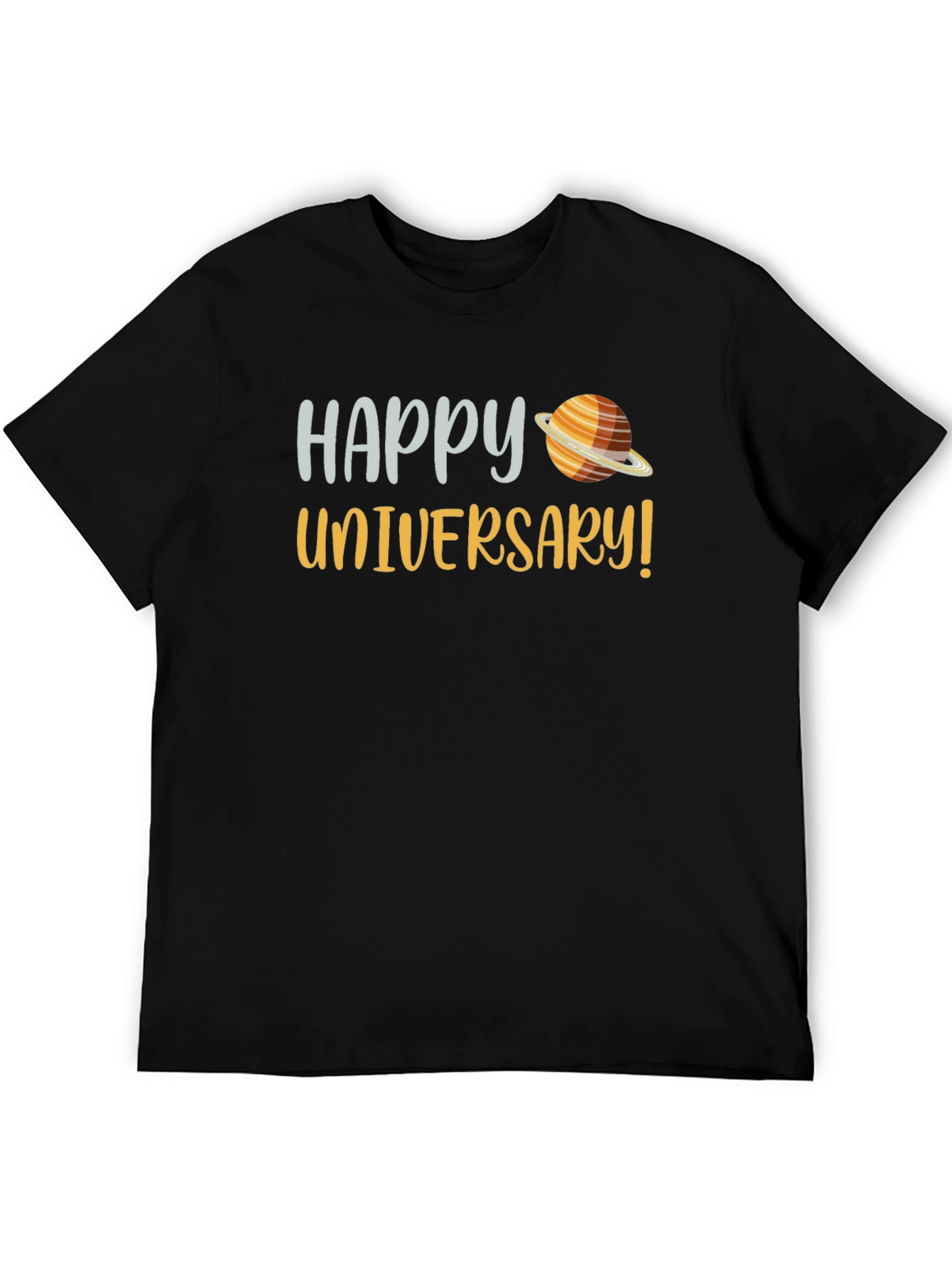 Camiseta Negra Feliz Universario Espacial