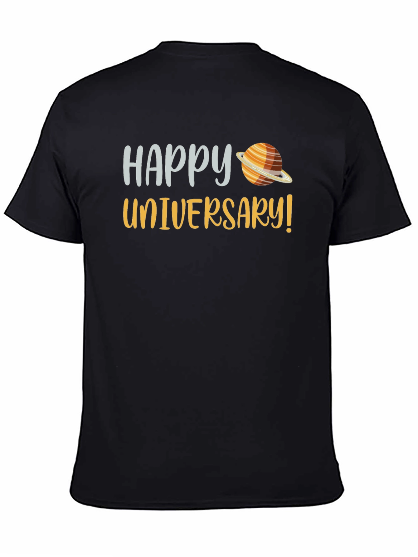 Camiseta Negra Feliz Universario Espacial