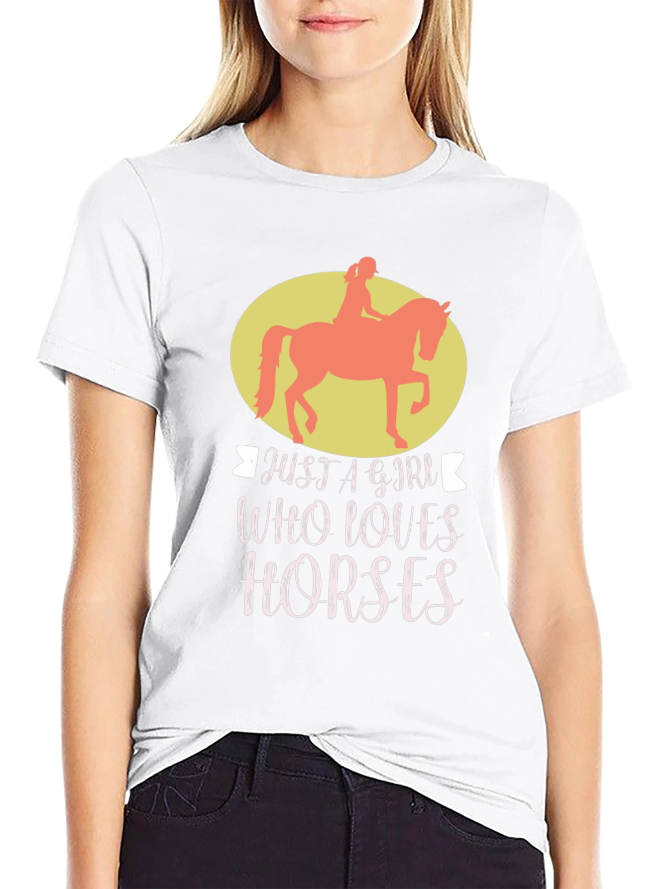 Camiseta Negra Just A Girl Who Loves Horses