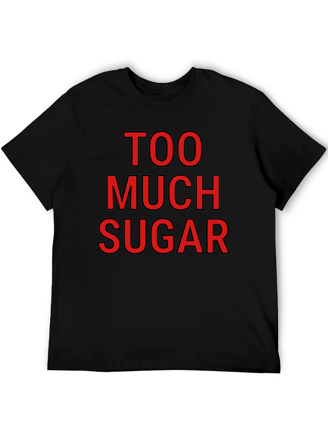 Camiseta Negra: Demasiada Azúcar - Diseño Divertido