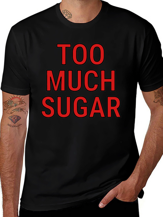 Camiseta Negra: Demasiada Azúcar - Diseño Divertido