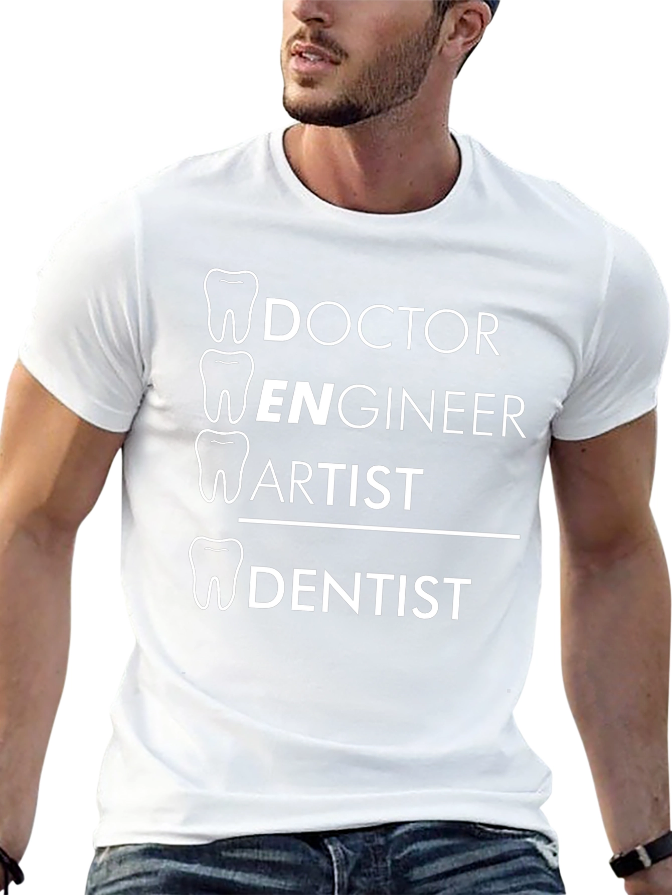 Camiseta Negra: Doctor Ingeniero Artista Dentista