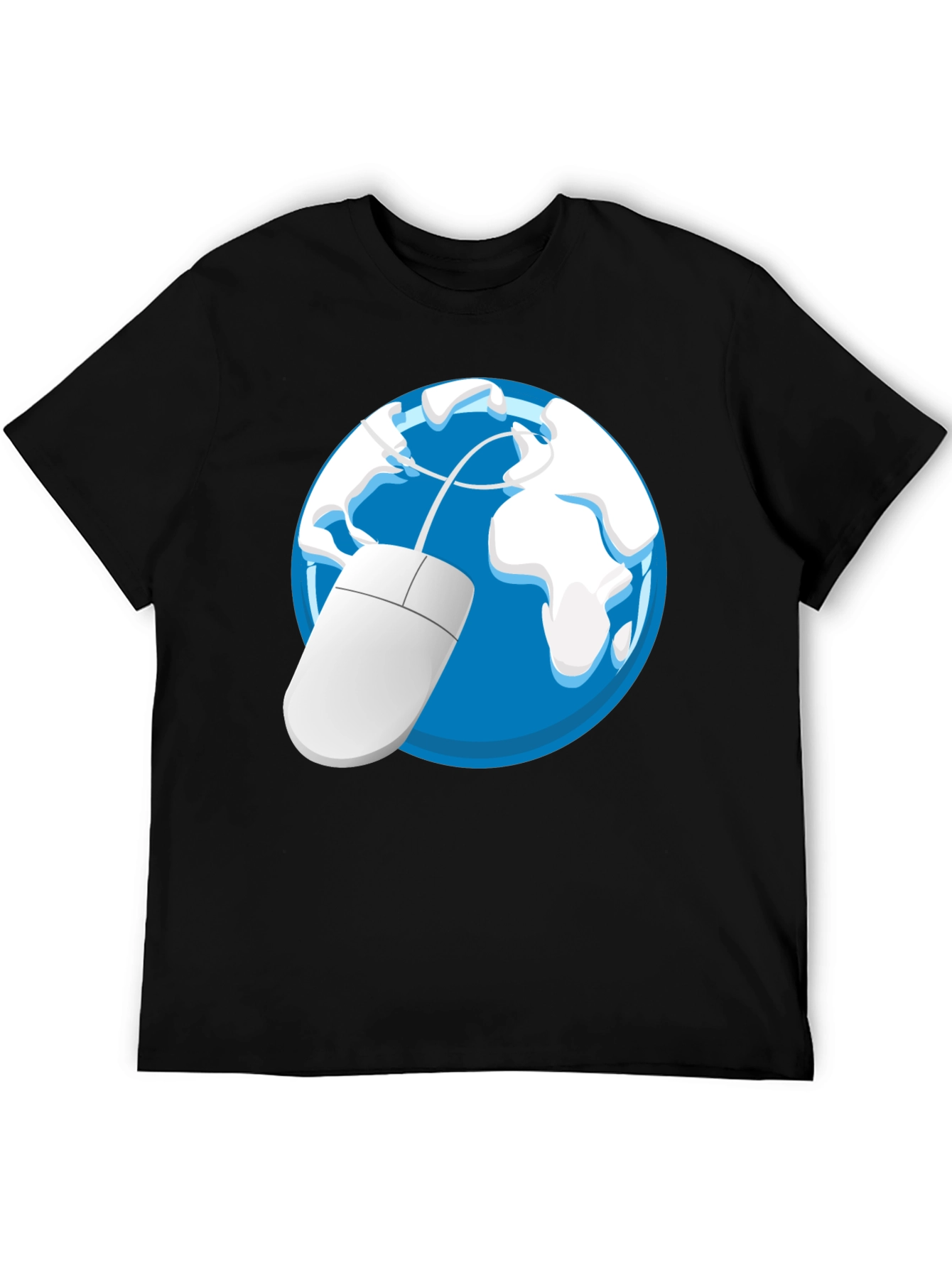 Camiseta Negra con Diseño de Globo y Ratón