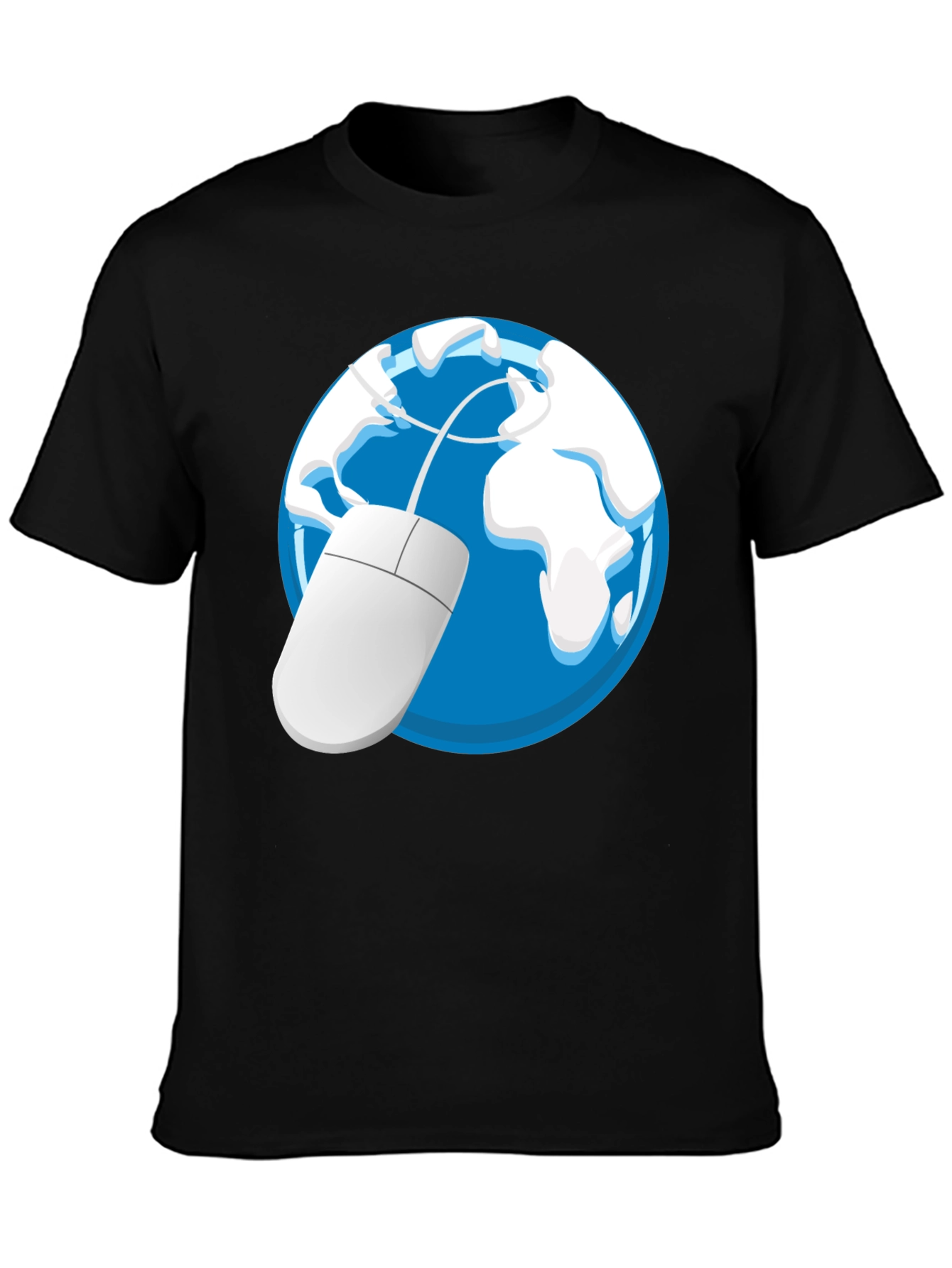 Camiseta Negra con Diseño de Globo y Ratón