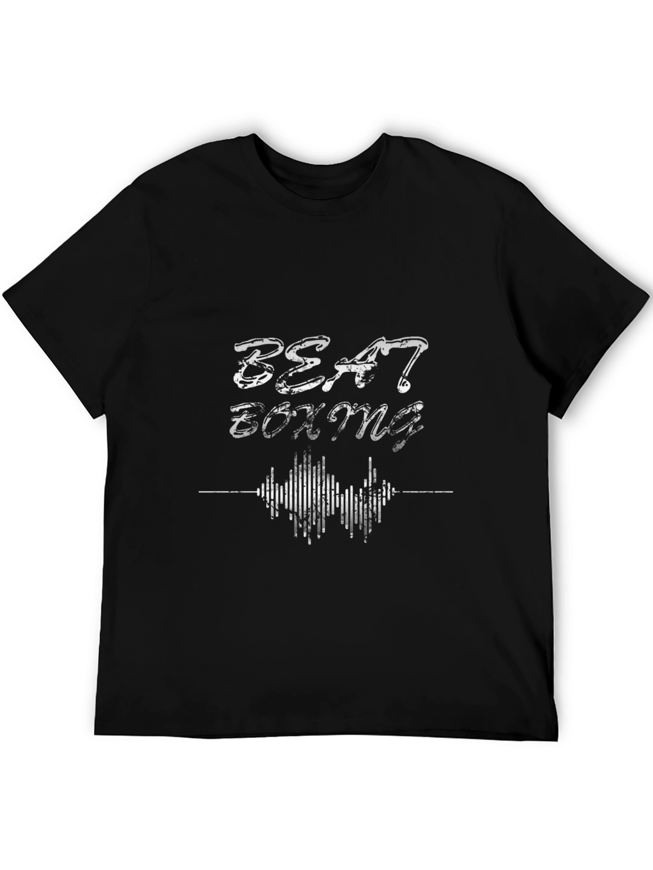 Camiseta Negra Estampada Beat Boxing