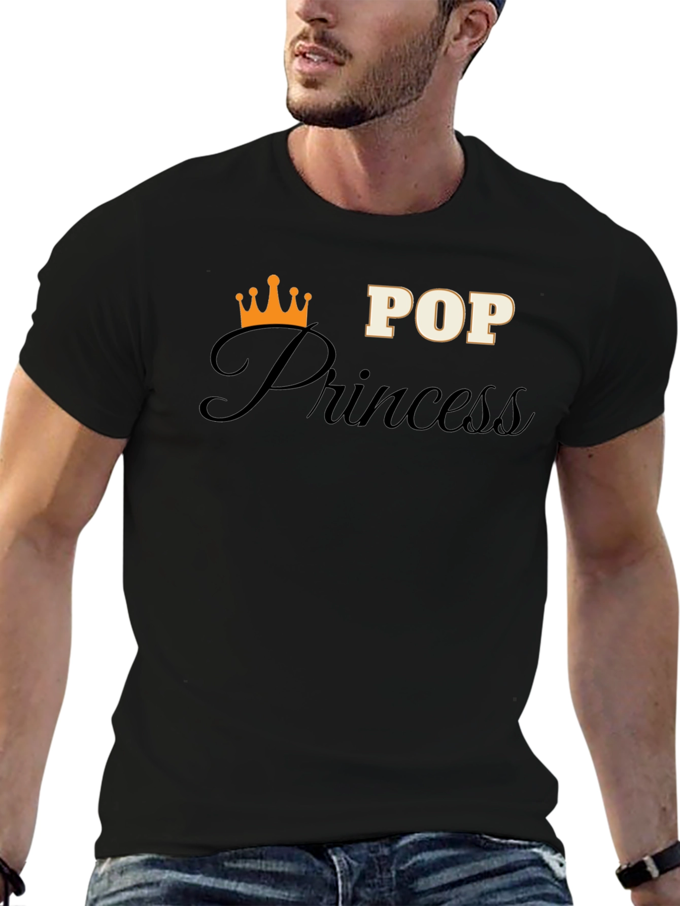 Camiseta Negra Pop Princess para Hombre