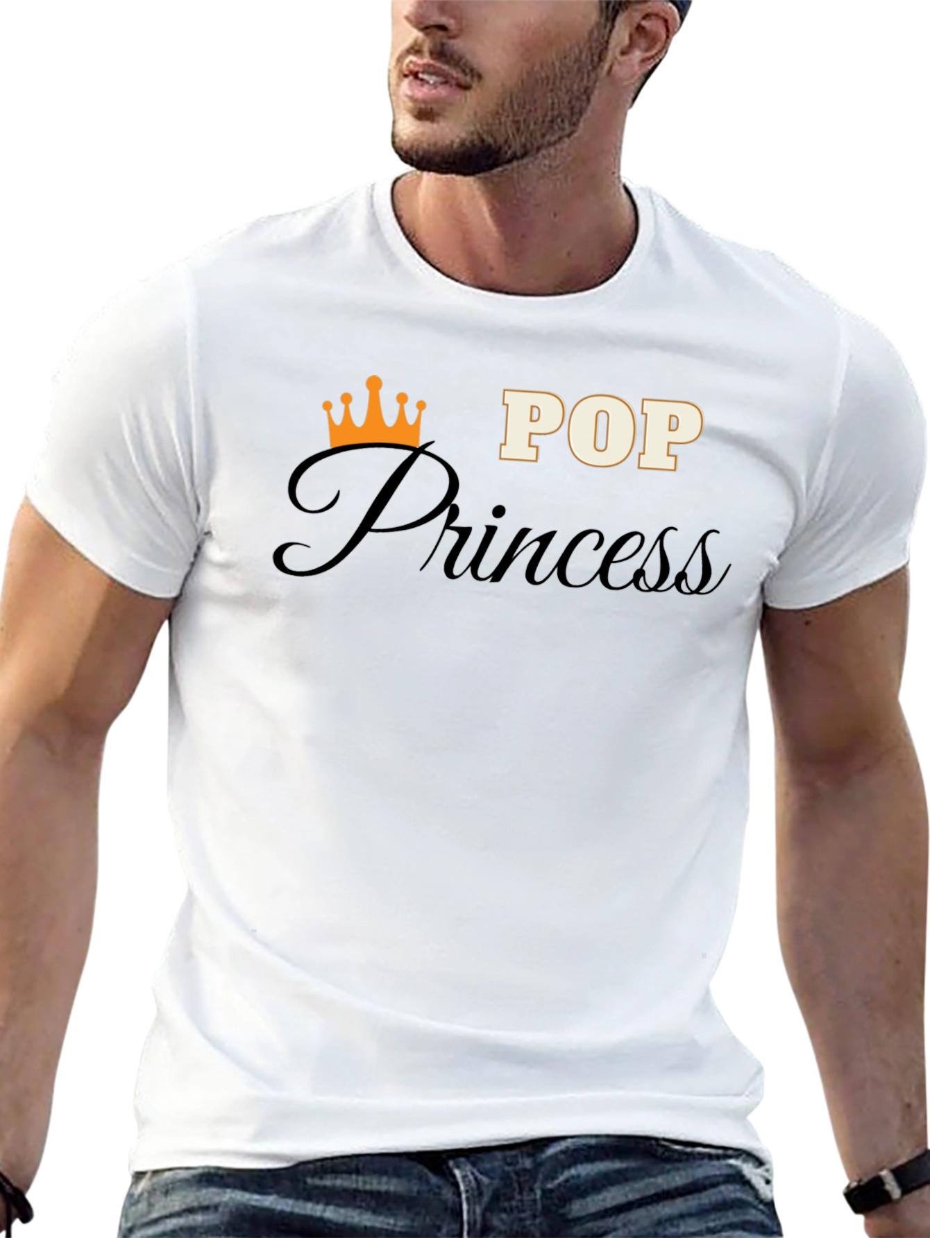 Camiseta Negra Pop Princess para Hombre