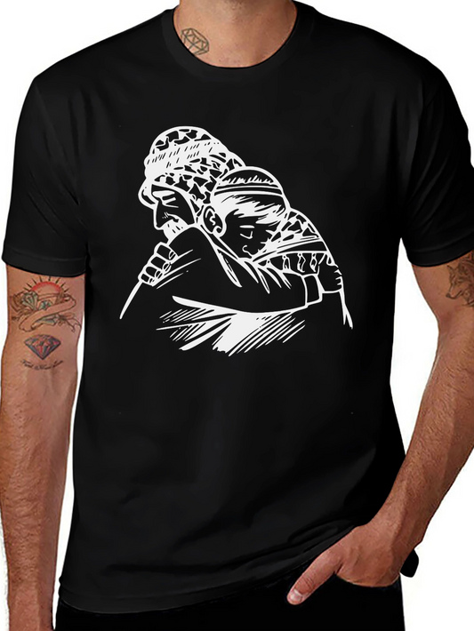 Camiseta Negra con Diseño Abuelo y Nieto