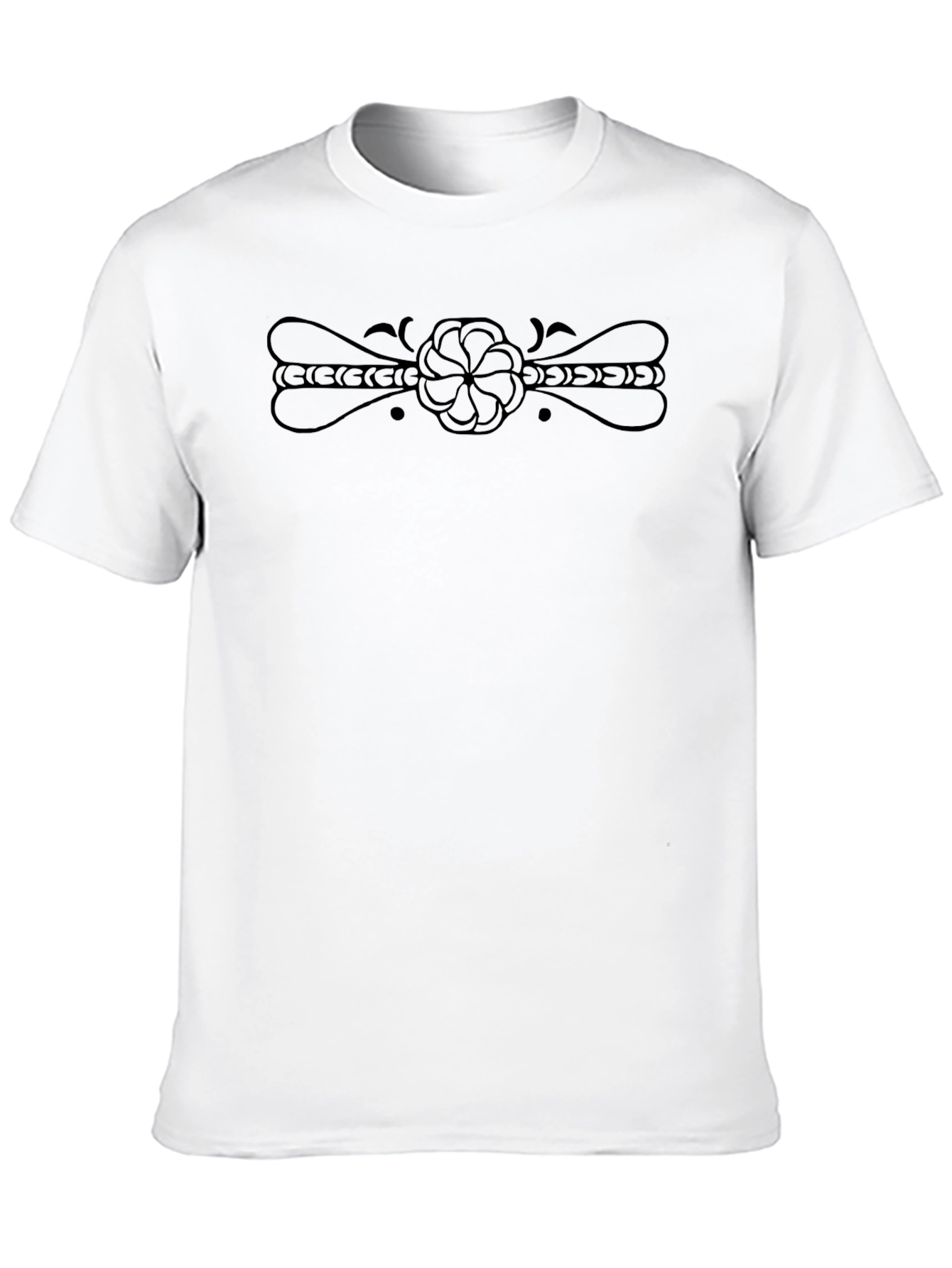 Camiseta Negra con Diseño Ornamental