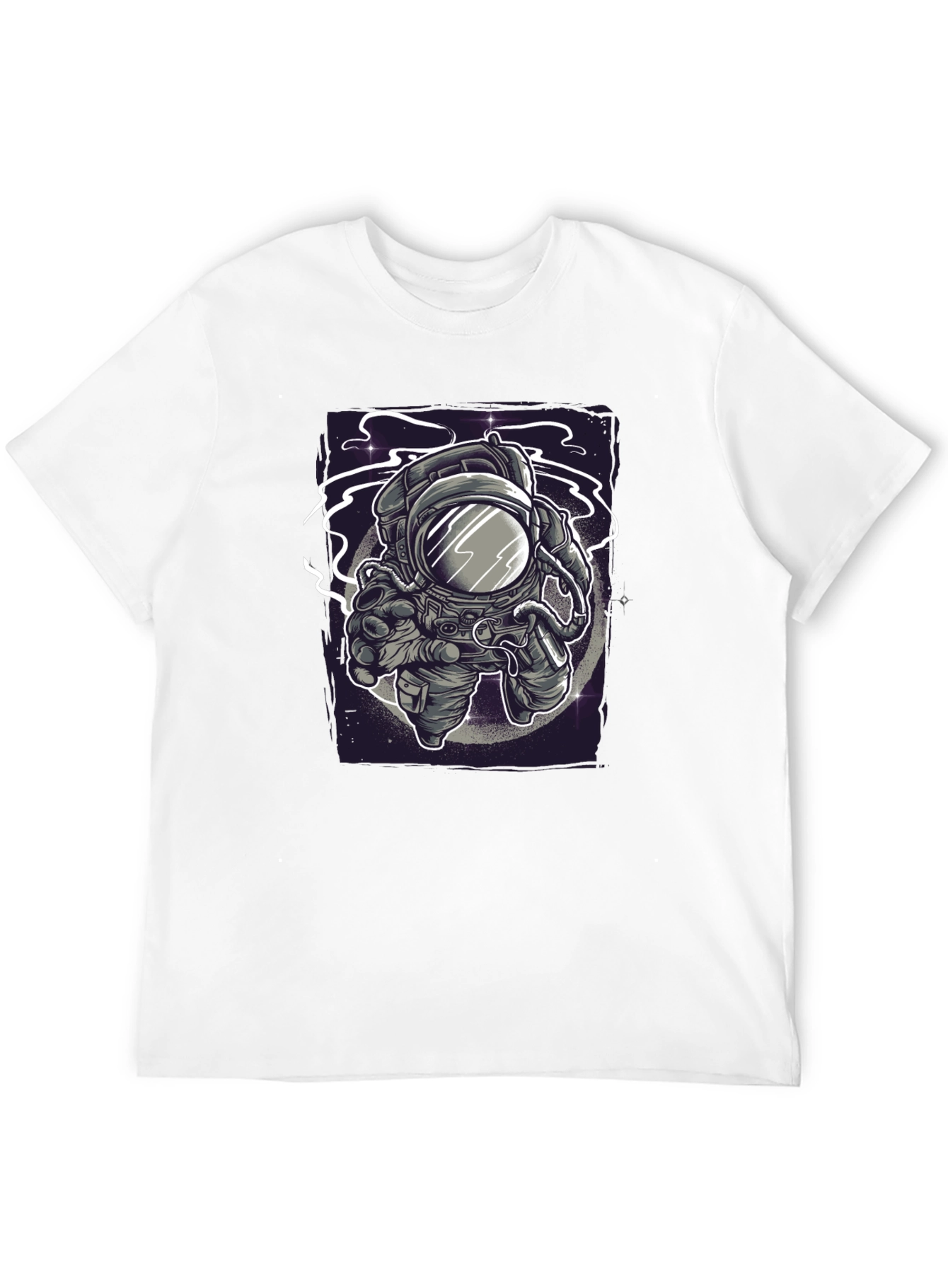 Camiseta Negra Estampado Astronauta