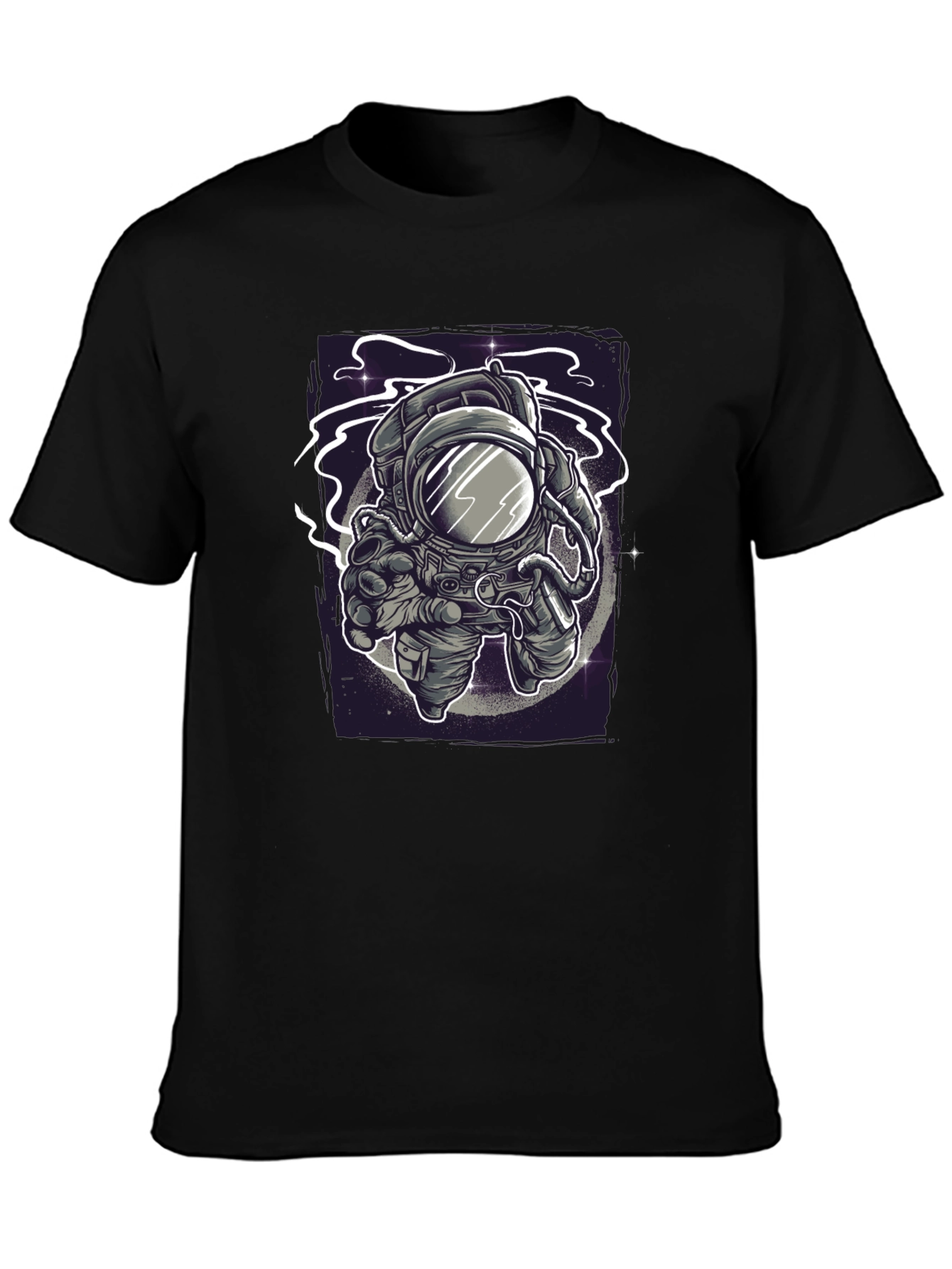 Camiseta Negra Estampado Astronauta