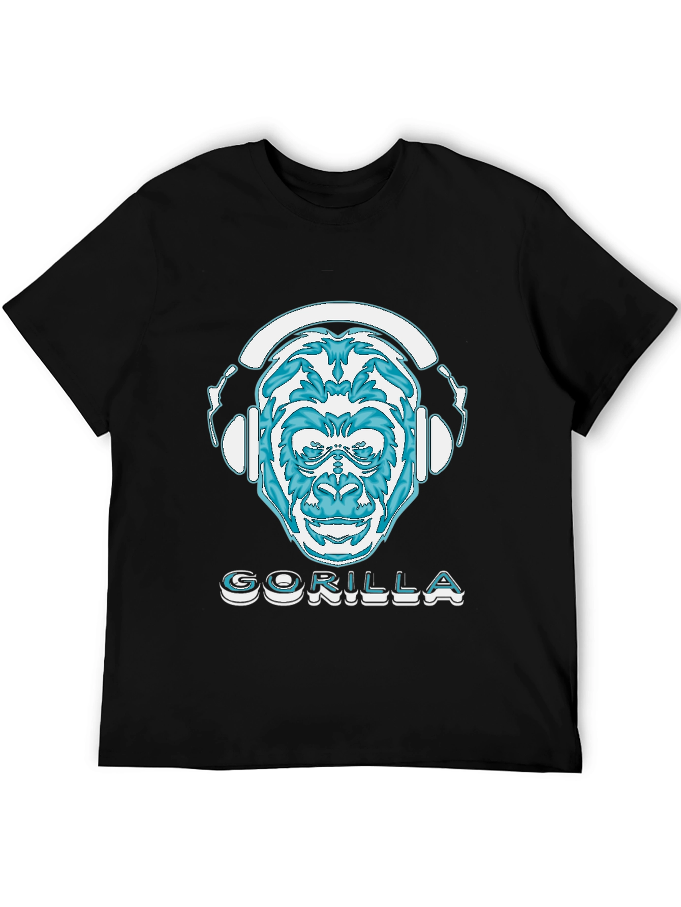 Camiseta Negra con Diseño de Gorila DJ