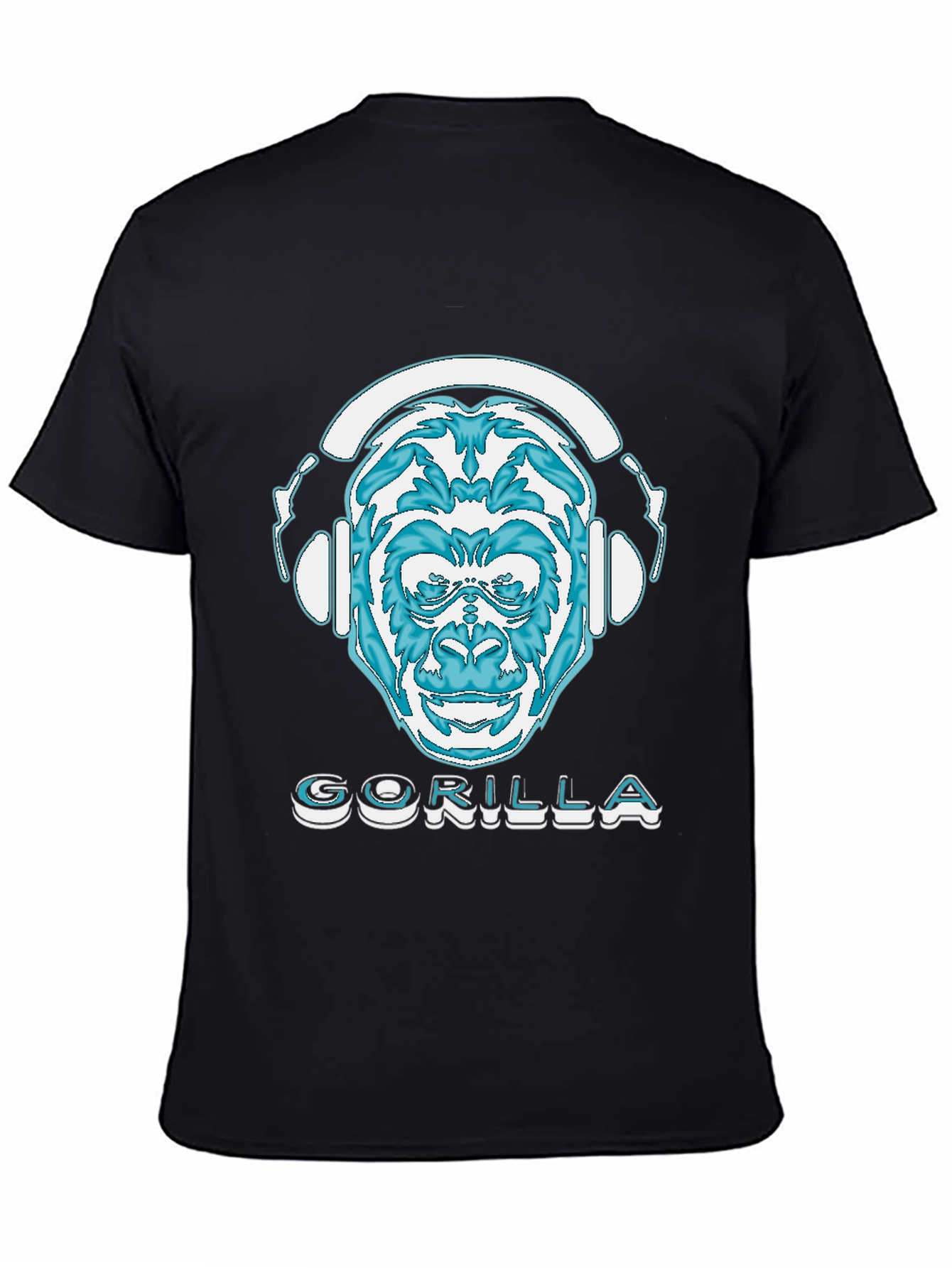 Camiseta Negra con Diseño de Gorila DJ