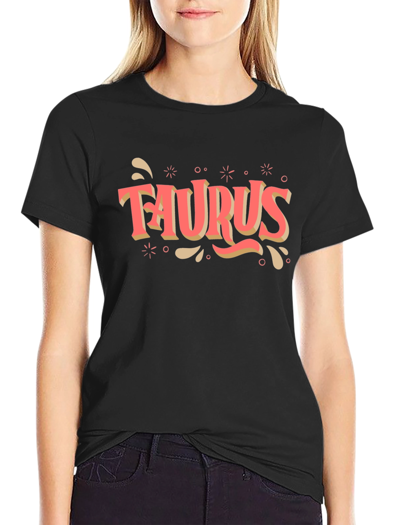 Camiseta Negra Signo Tauro Estilo Retro