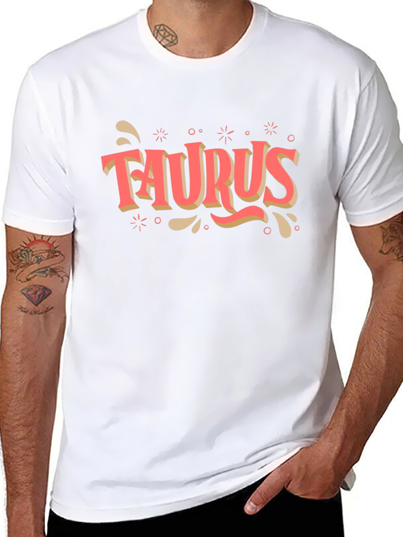 Camiseta Negra Signo Tauro Estilo Retro
