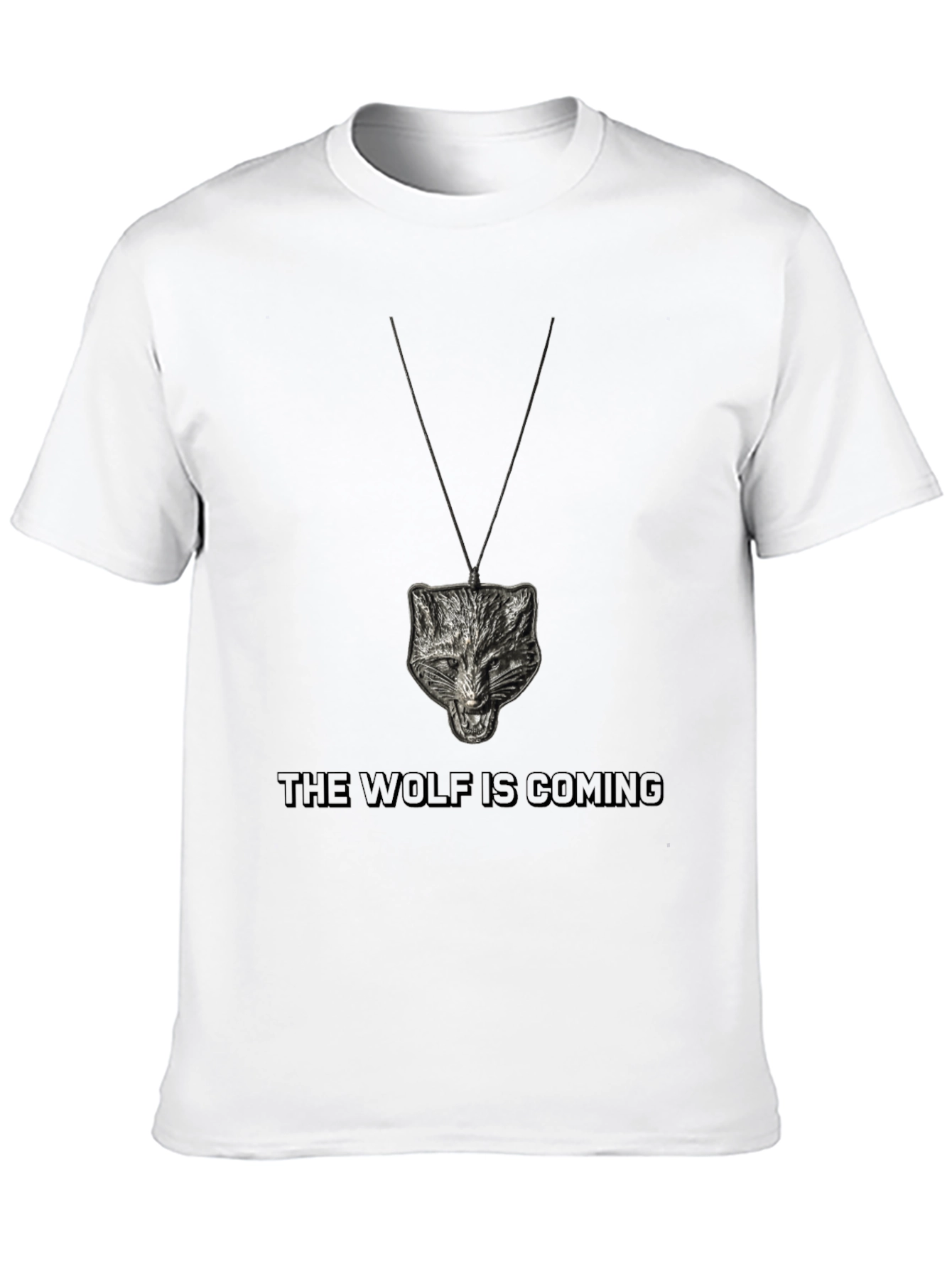 Camiseta Negra Lobo Colgante - Estilo Único