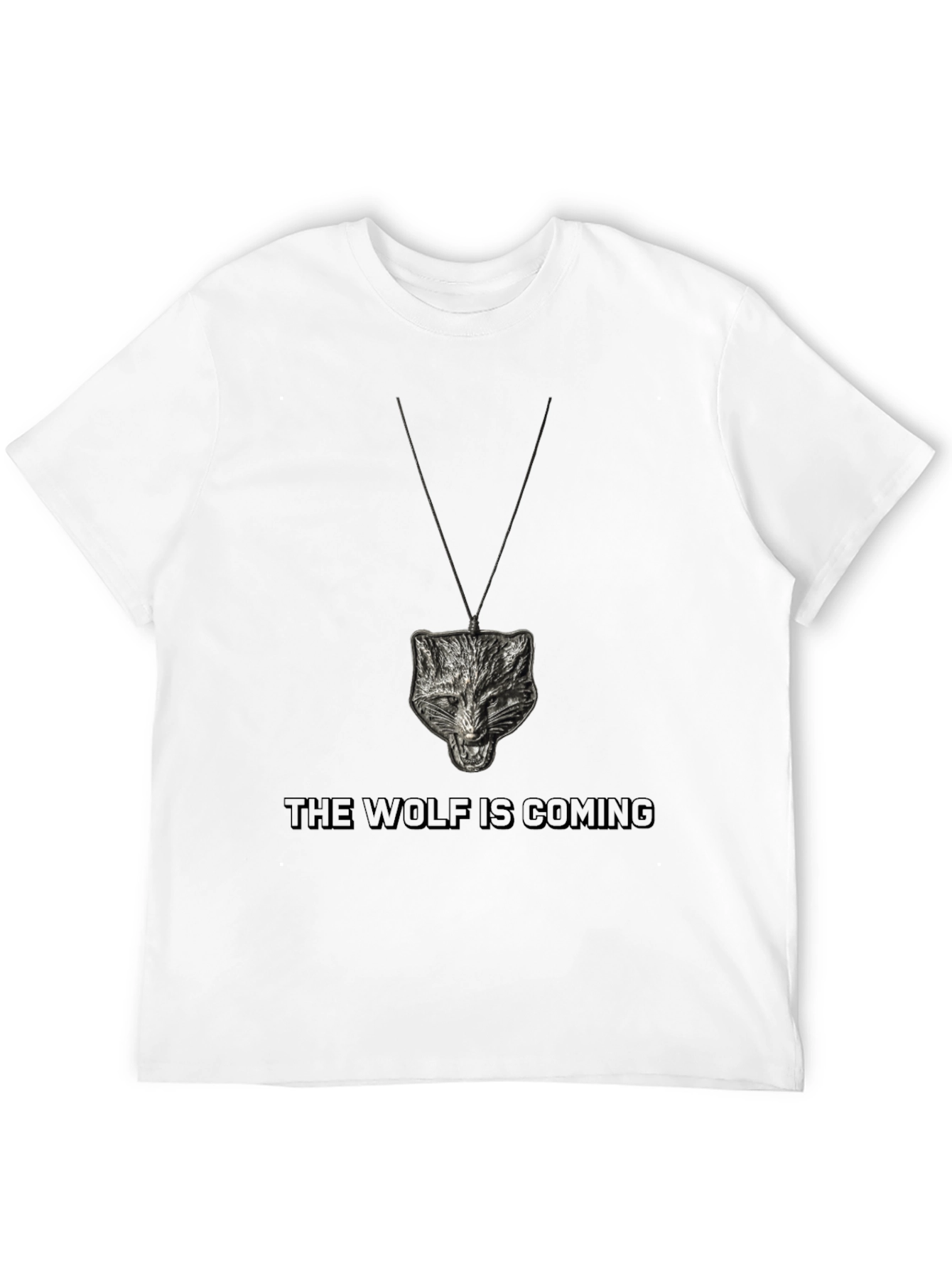 Camiseta Negra Lobo Colgante - Estilo Único
