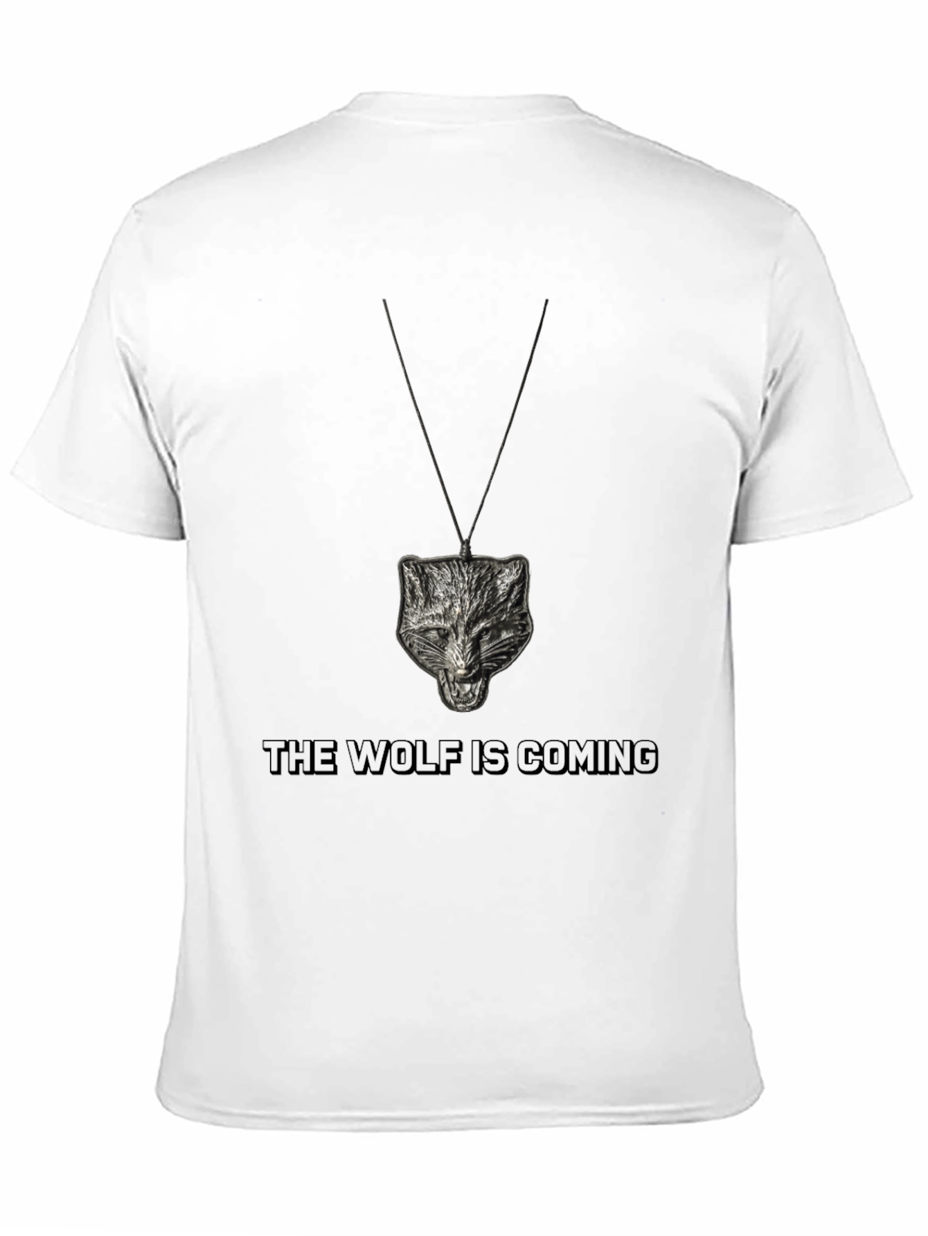 Camiseta Negra Lobo Colgante - Estilo Único
