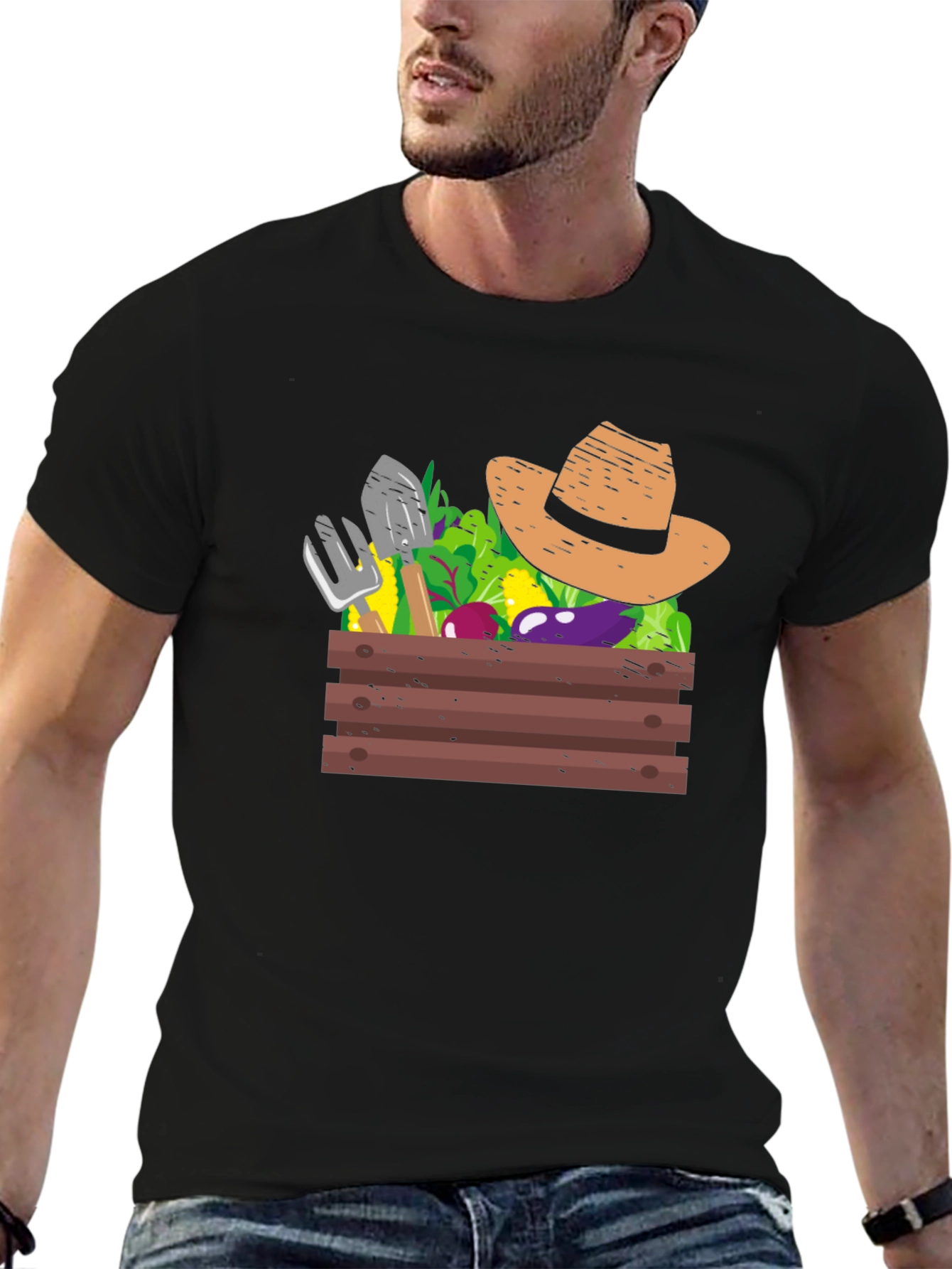 Camiseta Negra Jardinería: Cosecha de Estilo
