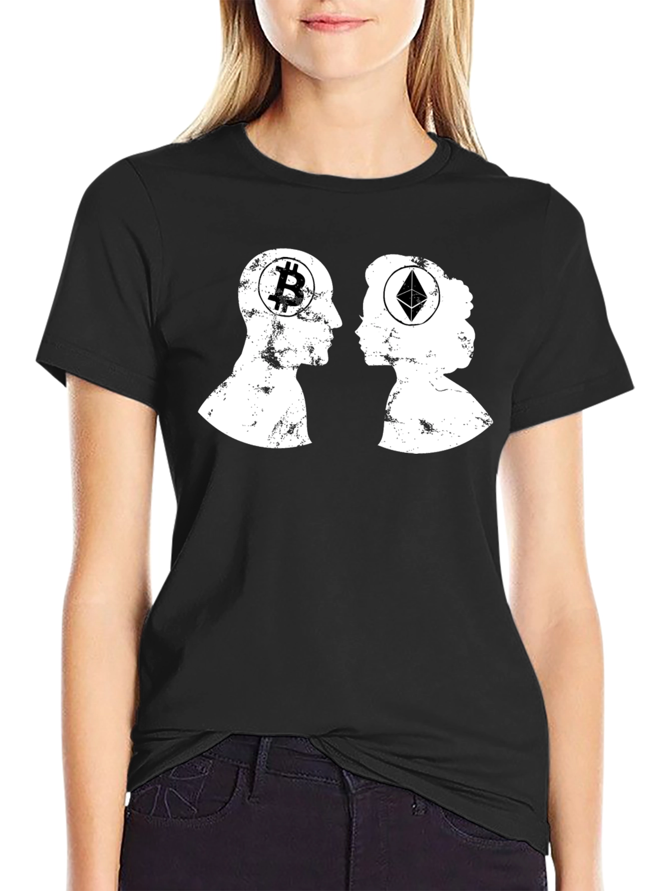 Camiseta Crypto: Bitcoin y Ethereum - Amor Digital