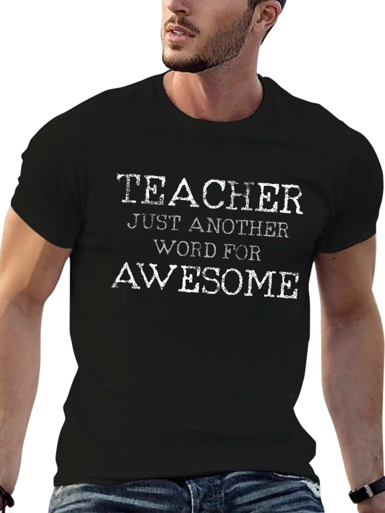 Camiseta Negra Profesor: ¡Otra palabra para Increíble!