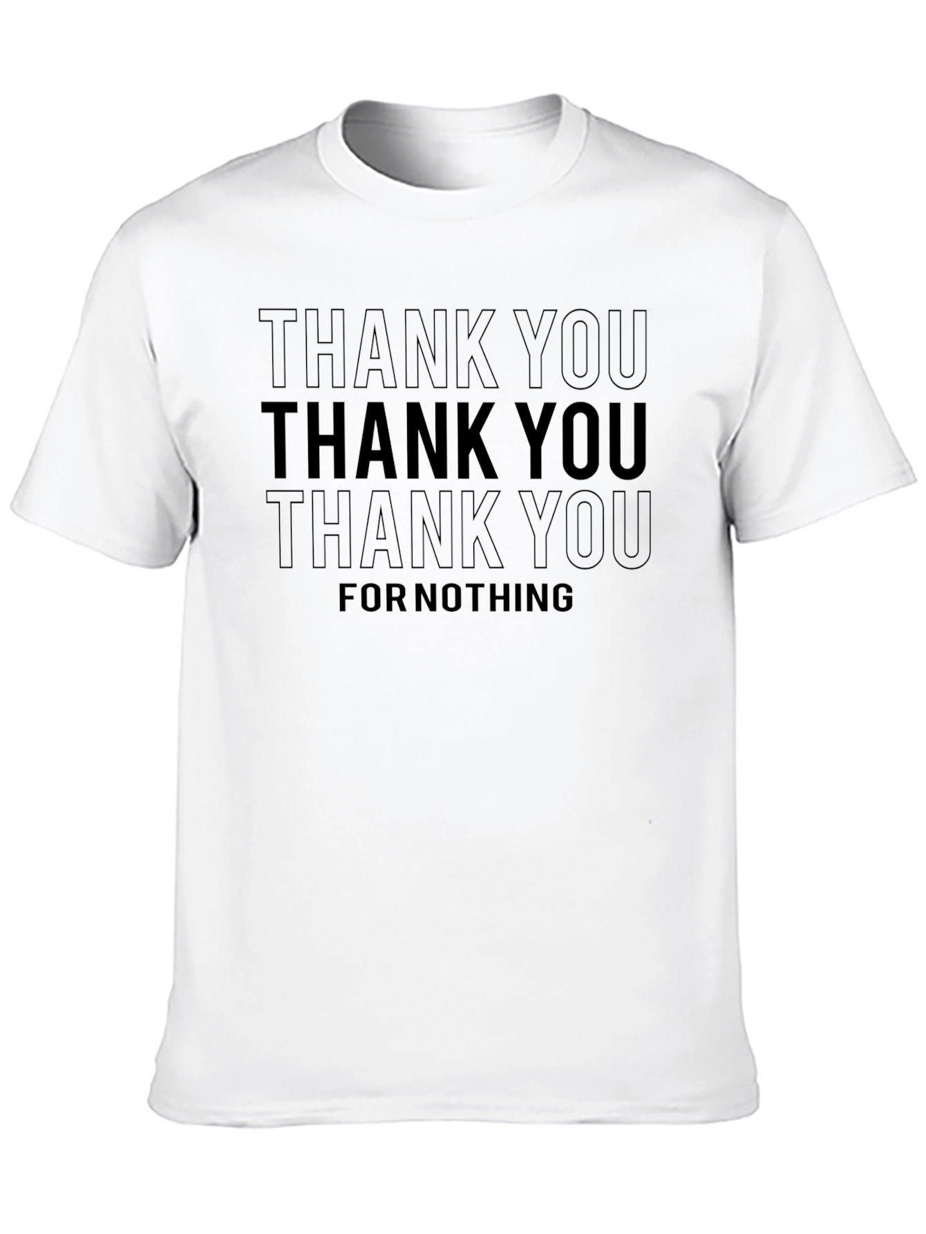 Camiseta Negra con Estampado Thank You For Nothing