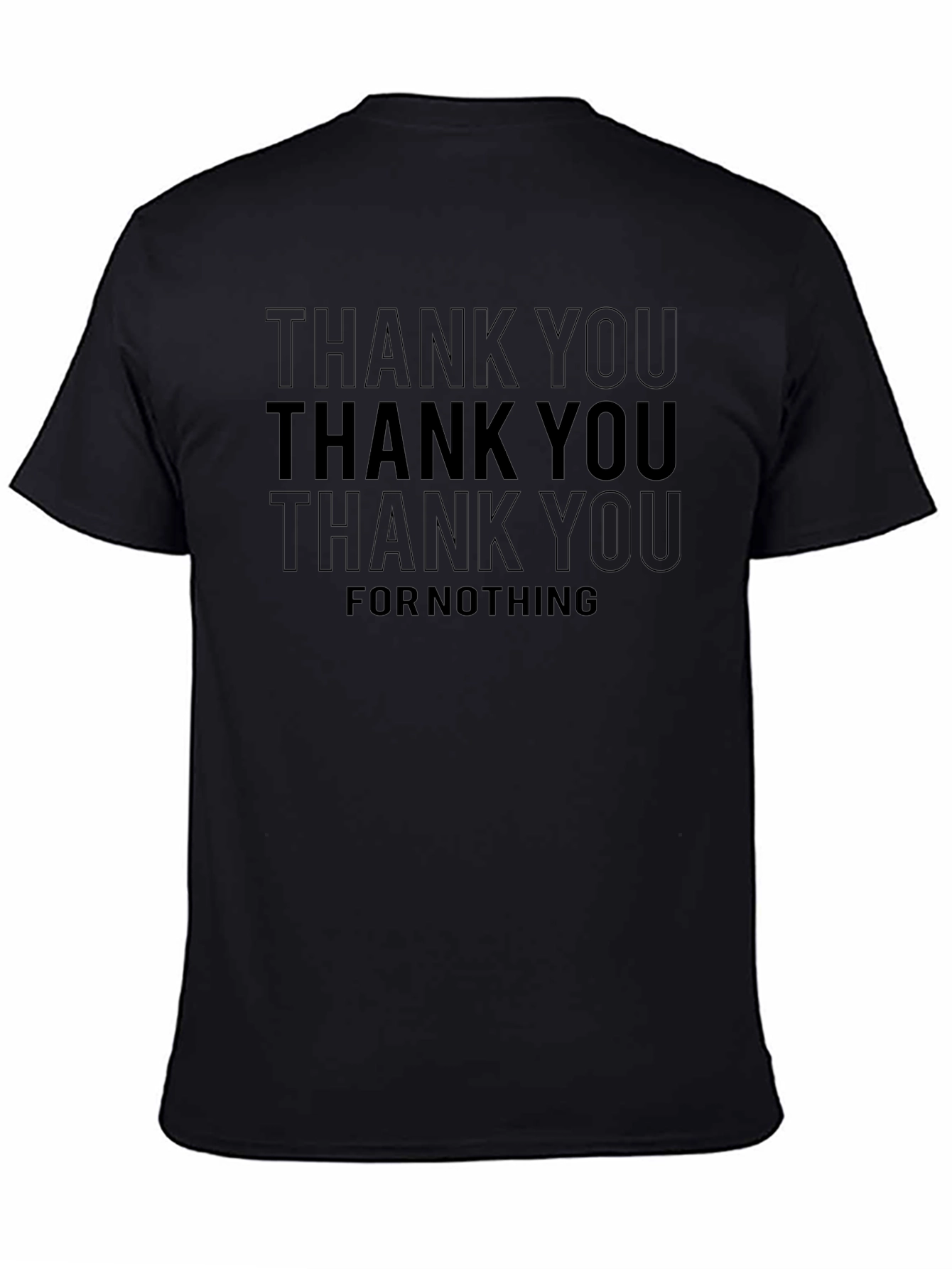 Camiseta Negra con Estampado Thank You For Nothing